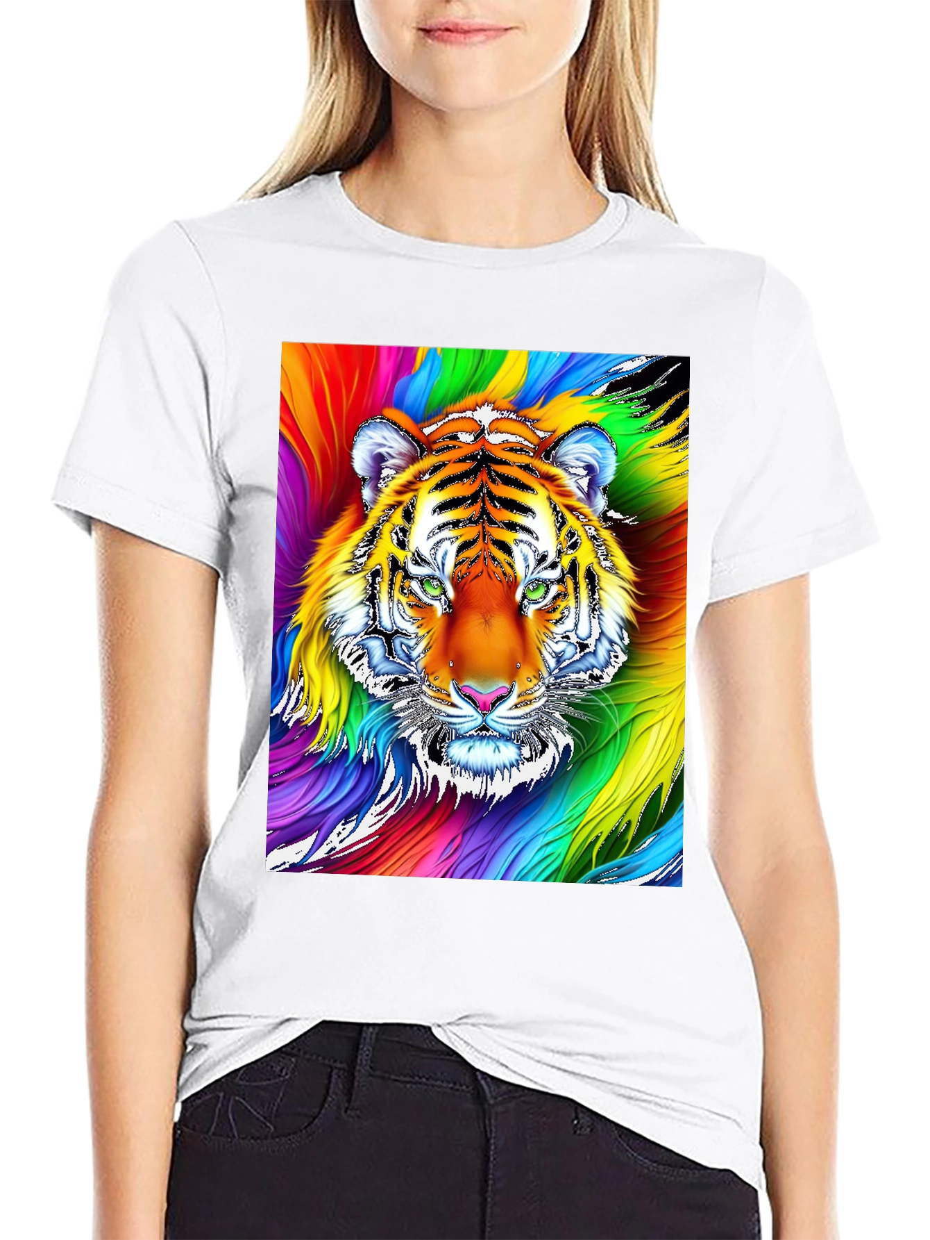 Rainbow Tiger Graphic Tee - Bold Statement