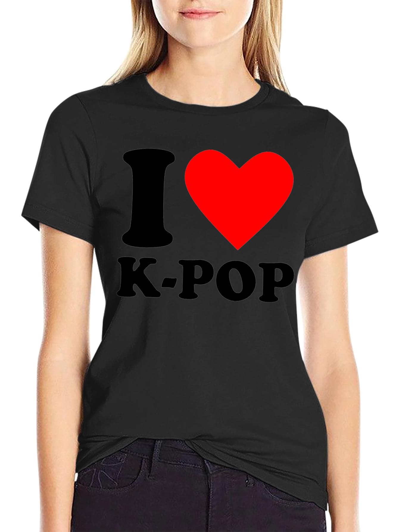 I Heart K-Pop Black Graphic Tee