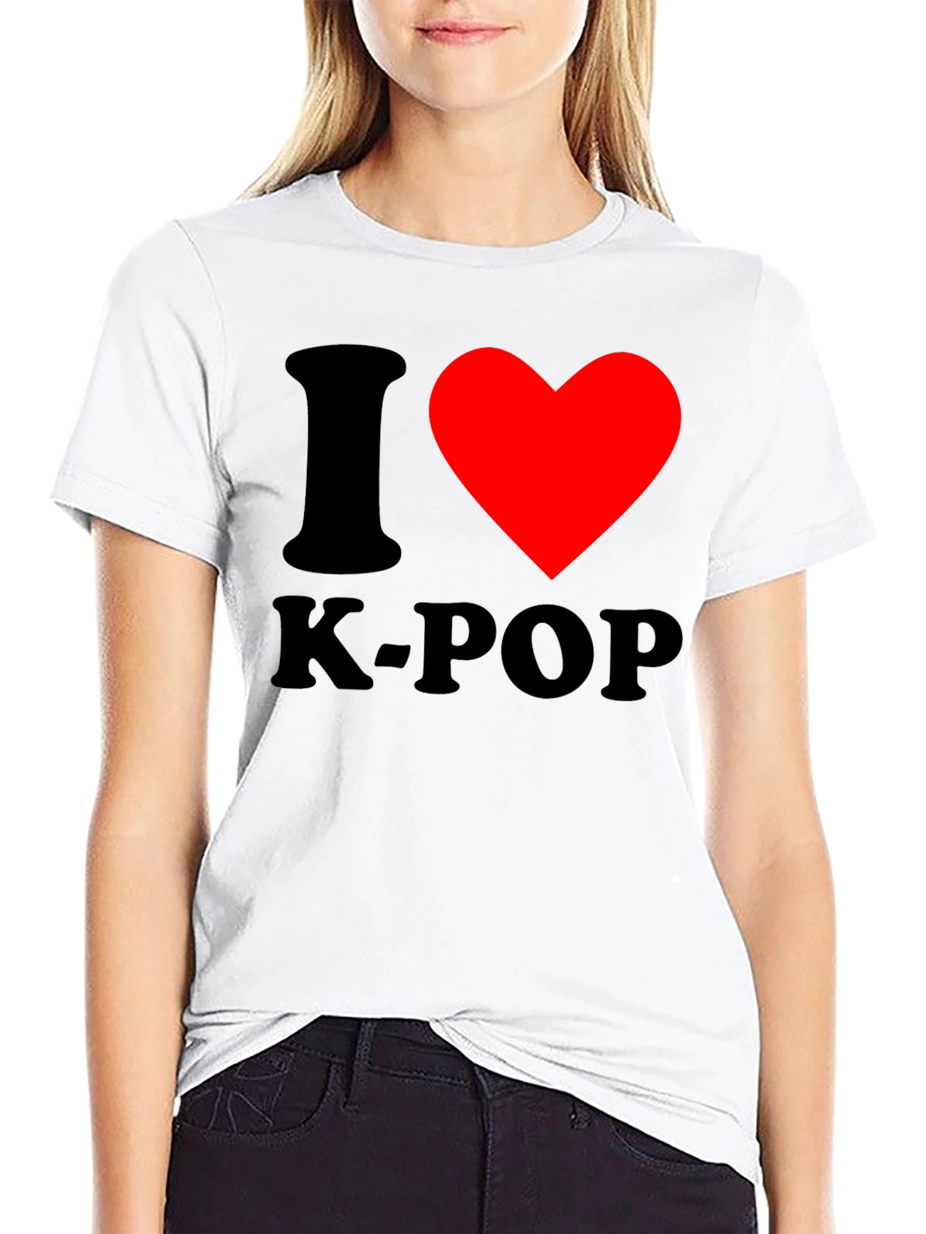 I Heart K-Pop Black Graphic Tee