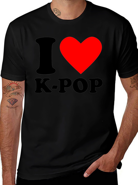 I Heart K-Pop Black Graphic Tee