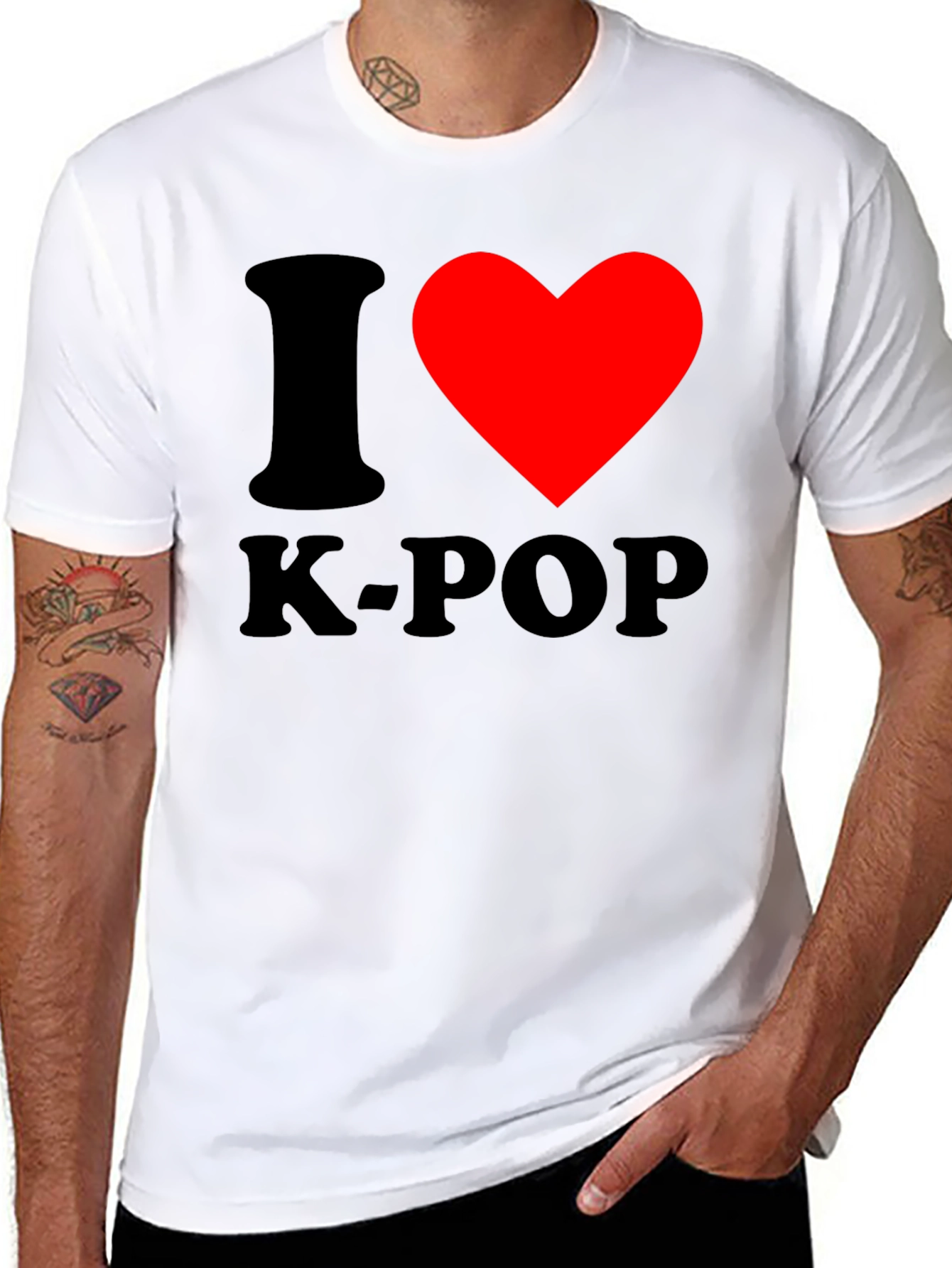 I Heart K-Pop Black Graphic Tee