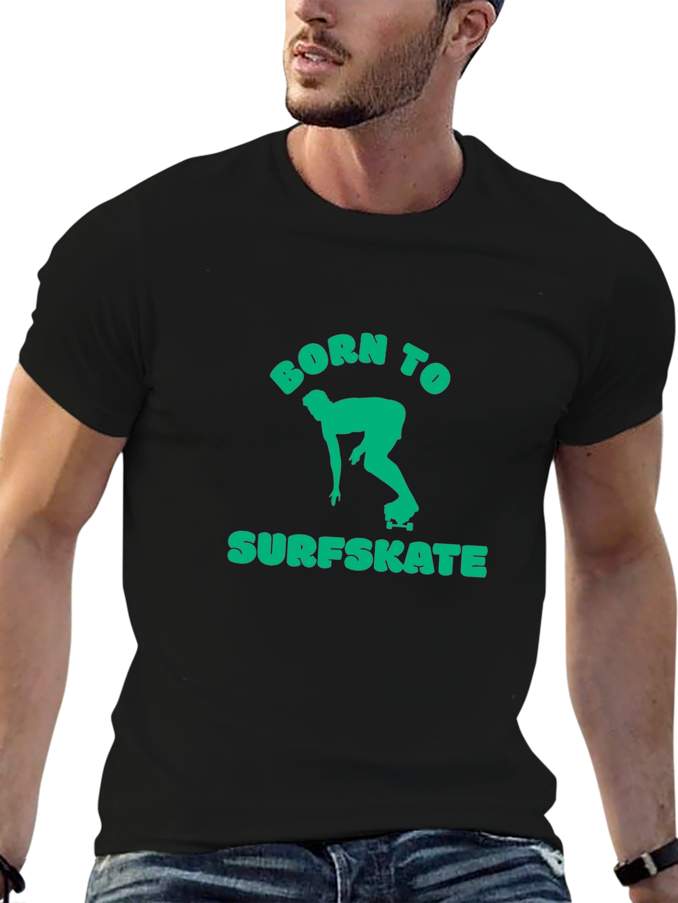 Born to Surf Skate Graphic Tee - Black