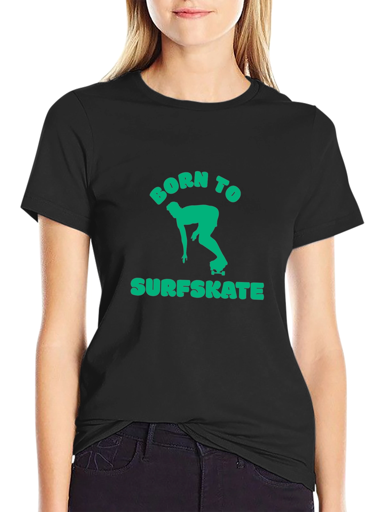 Born to Surf Skate Graphic Tee - Black
