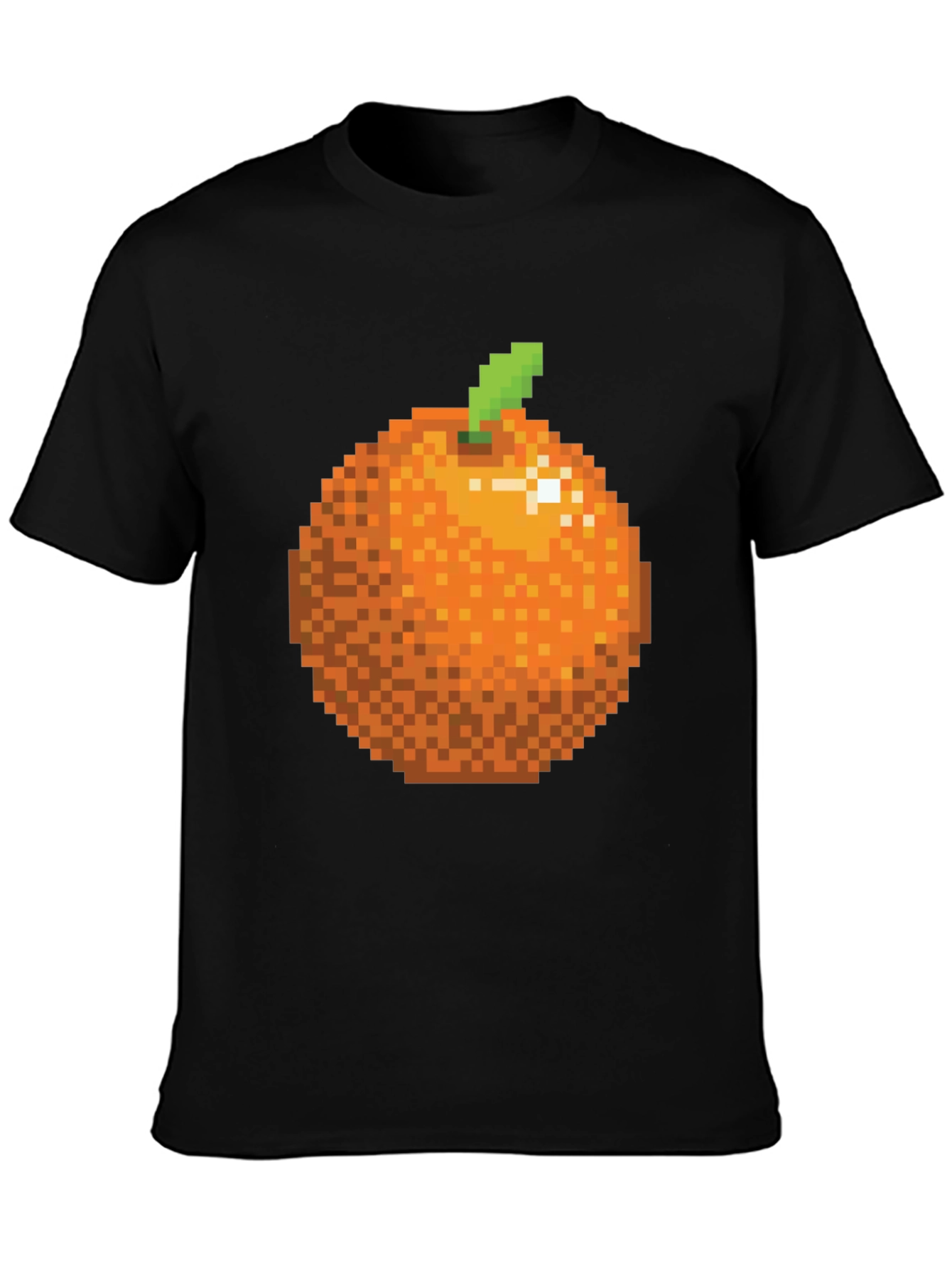 Pixel Orange Graphic Tee - Retro Gaming Style