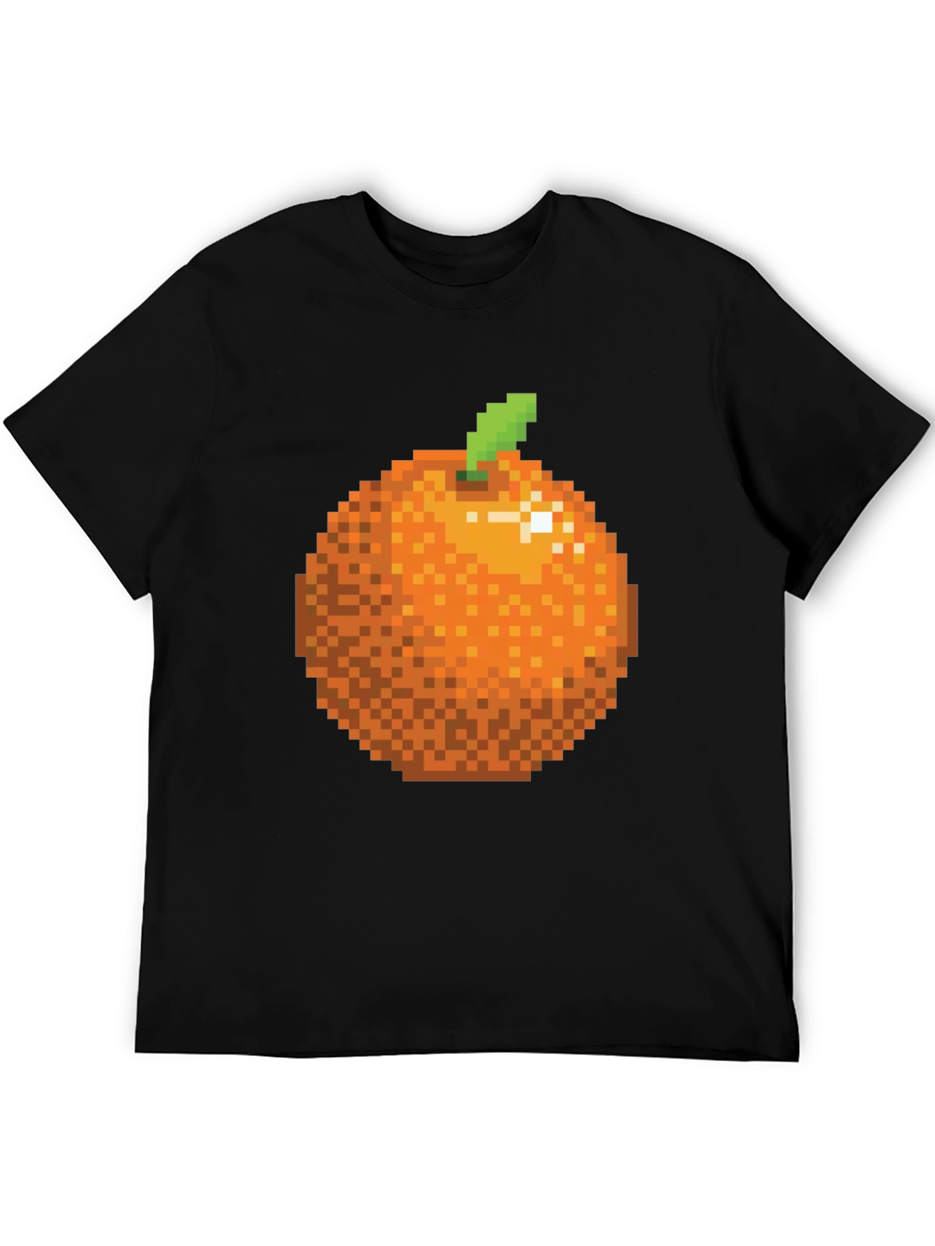 Pixel Orange Graphic Tee - Retro Gaming Style
