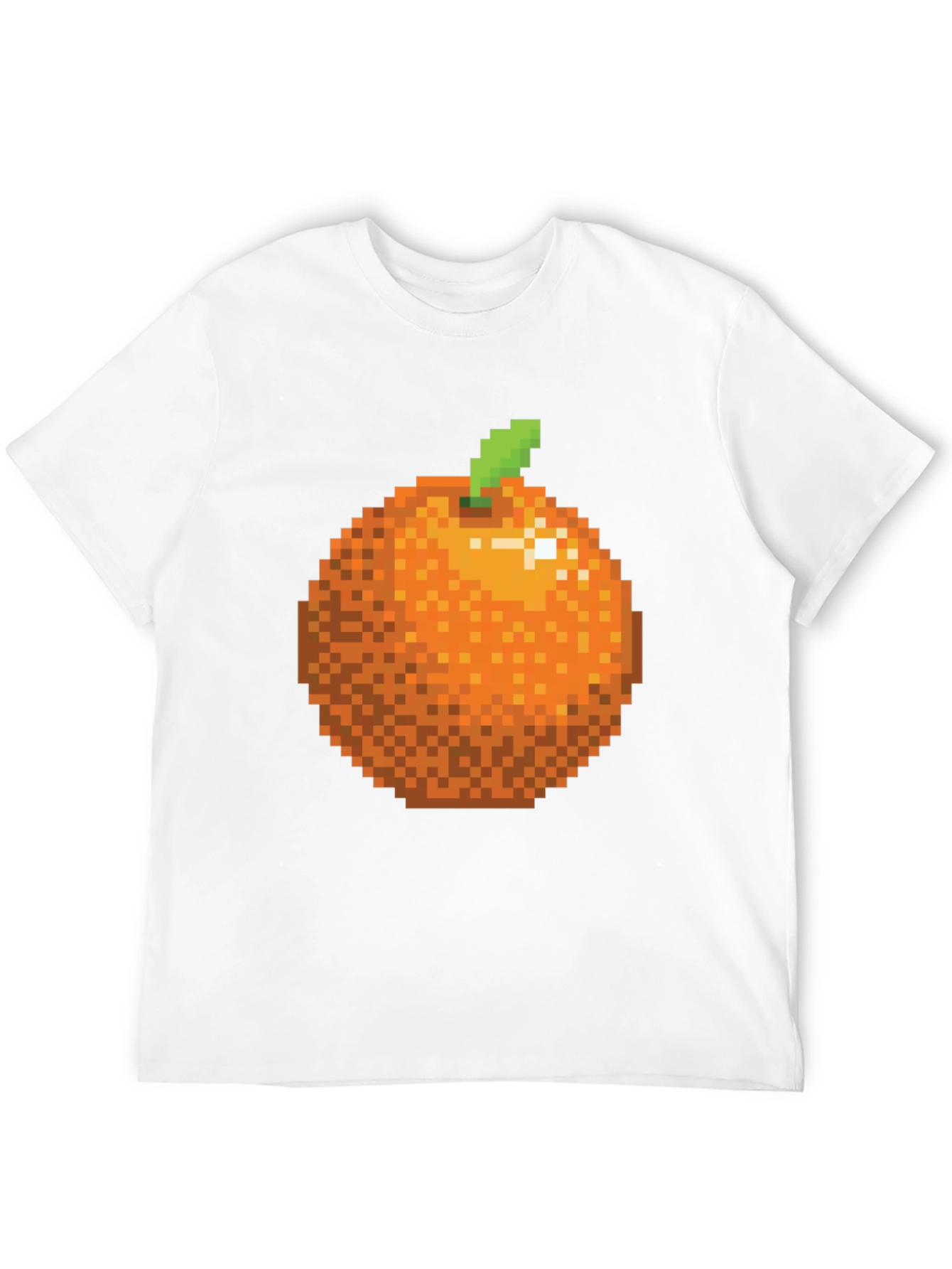 Pixel Orange Graphic Tee - Retro Gaming Style