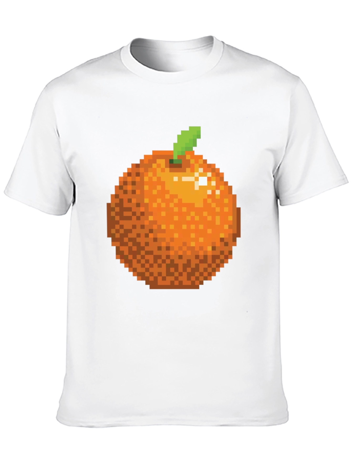 Pixel Orange Graphic Tee - Retro Gaming Style