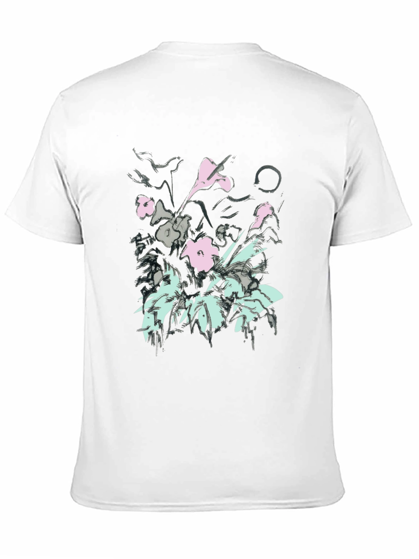 Floral Graphic Print Black T-Shirt