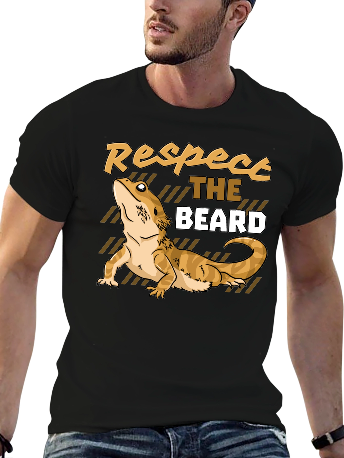 Respect the Beard Dragon T-Shirt Funny Reptile Tee