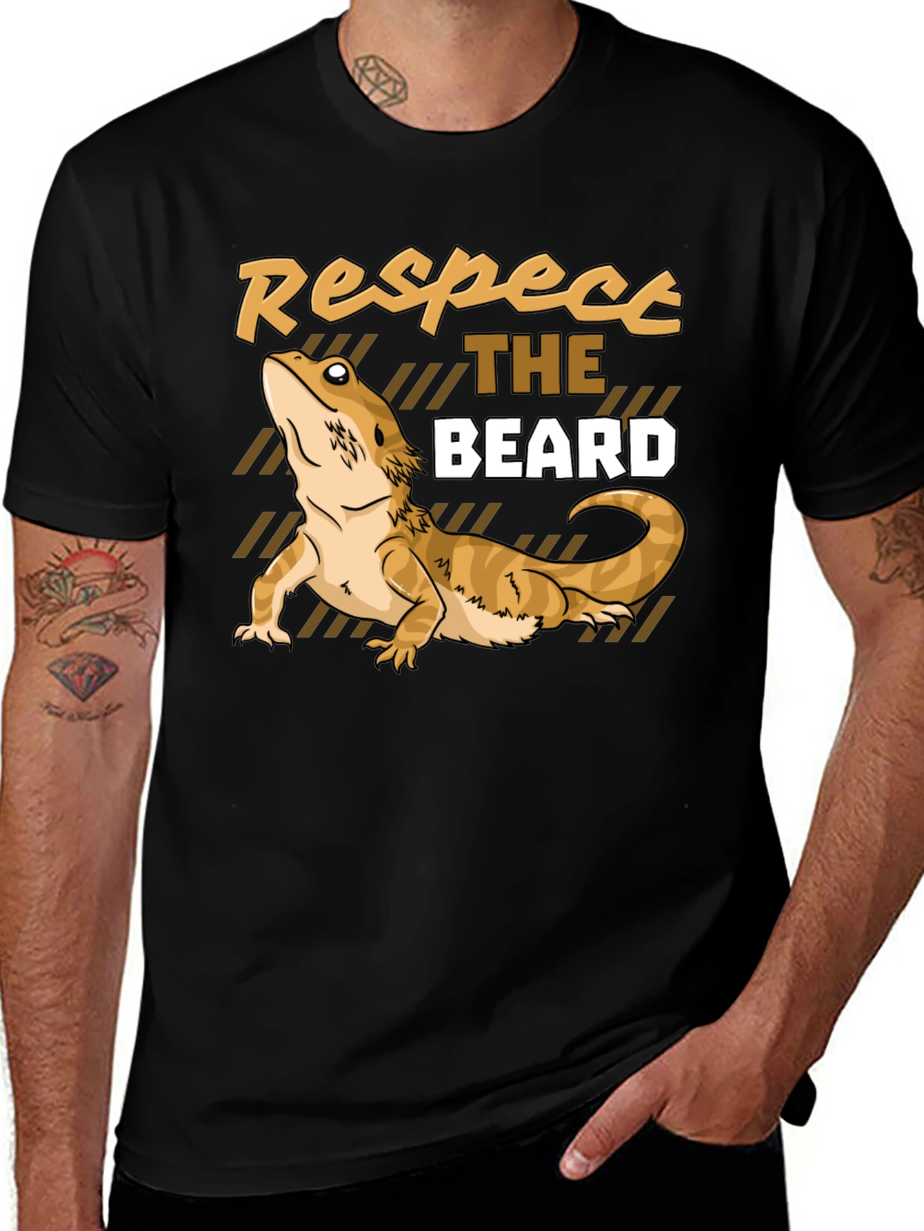 Respect the Beard Dragon T-Shirt Funny Reptile Tee