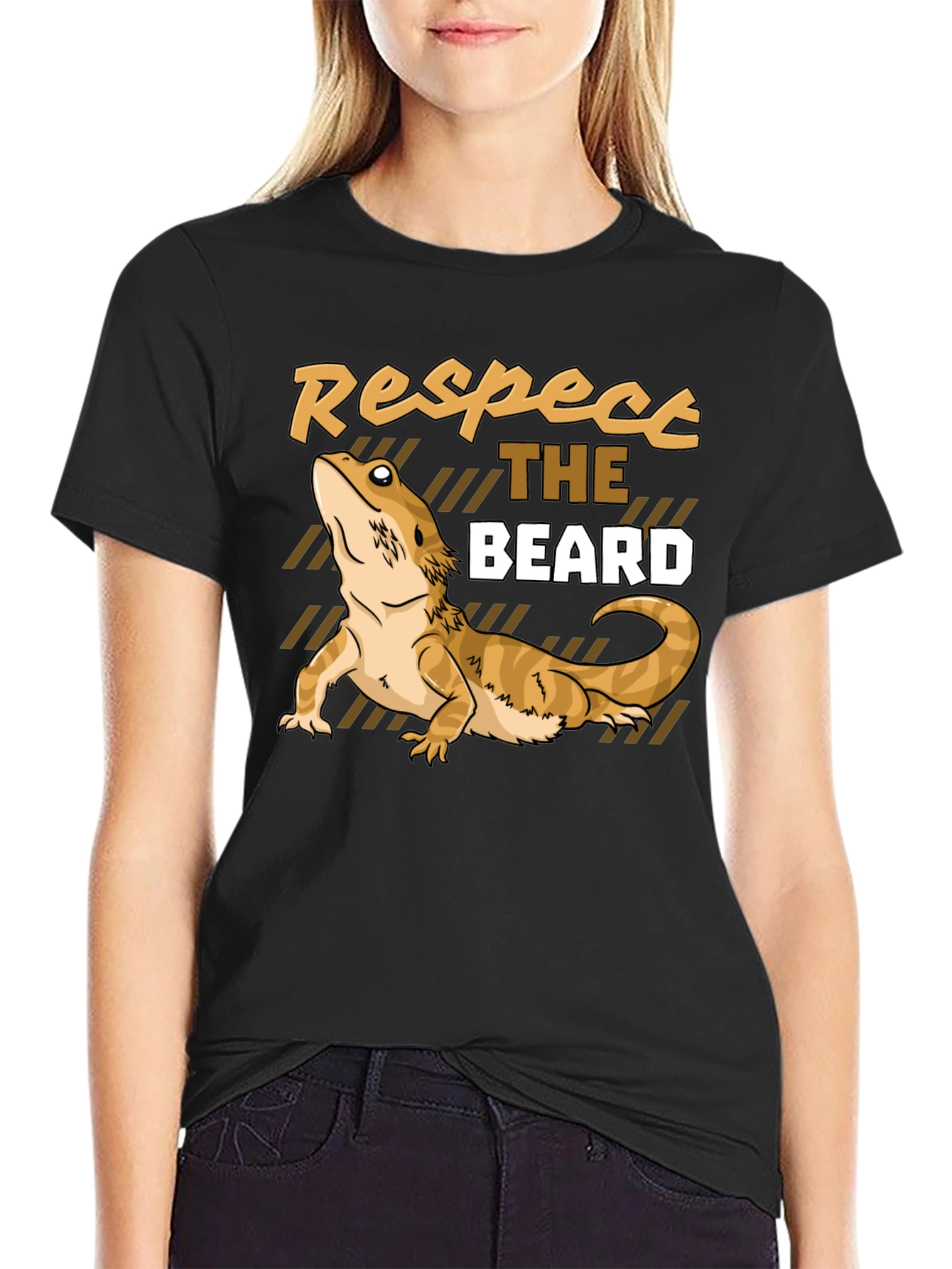 Respect the Beard Dragon T-Shirt Funny Reptile Tee