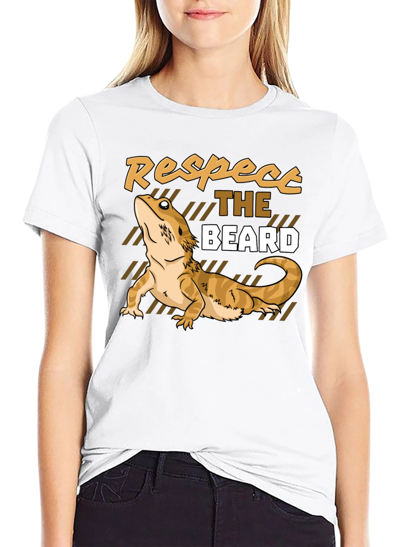 Respect the Beard Dragon T-Shirt Funny Reptile Tee