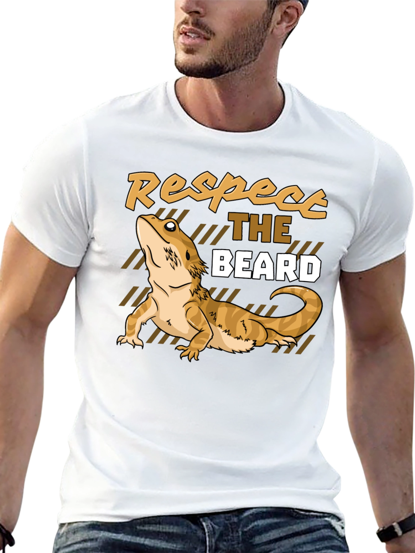 Respect the Beard Dragon T-Shirt Funny Reptile Tee