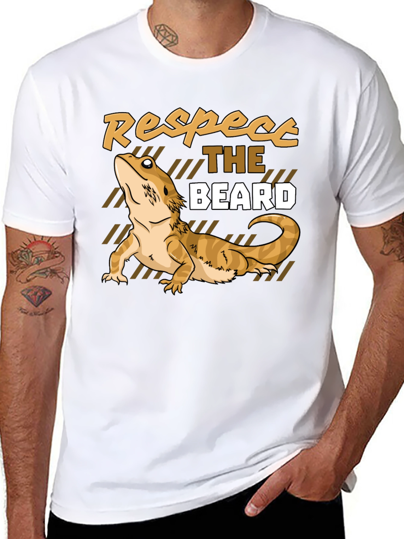 Respect the Beard Dragon T-Shirt Funny Reptile Tee
