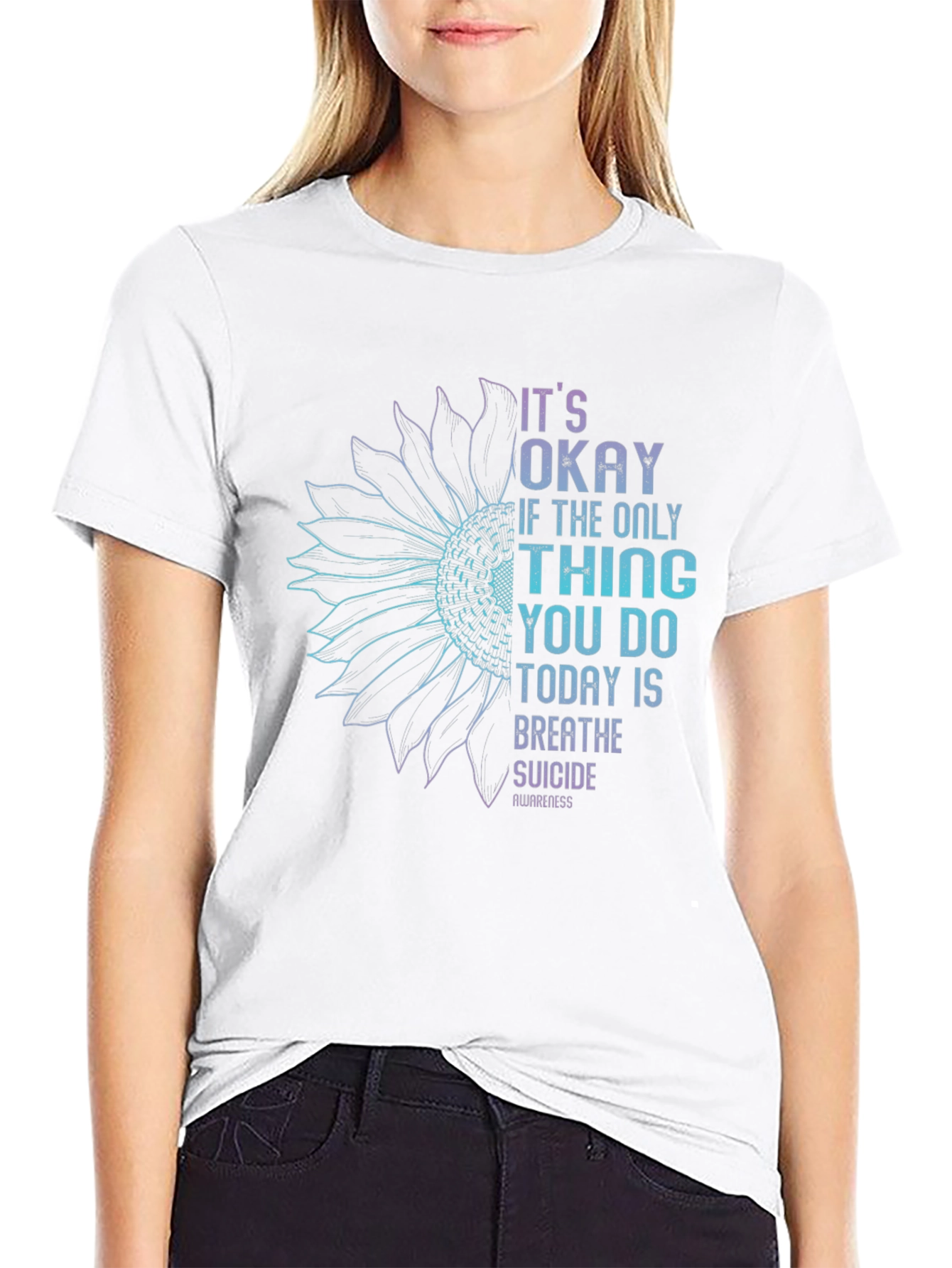 Suicide Awareness Sunflower Graphic T-Shirt