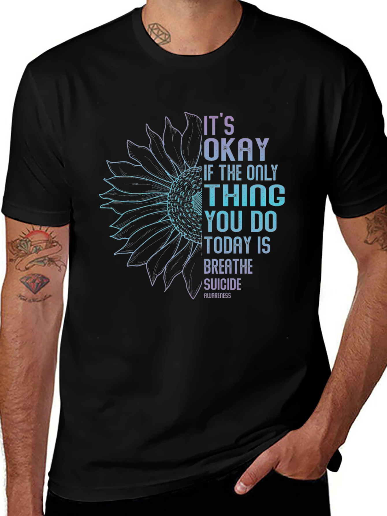 Suicide Awareness Sunflower Graphic T-Shirt