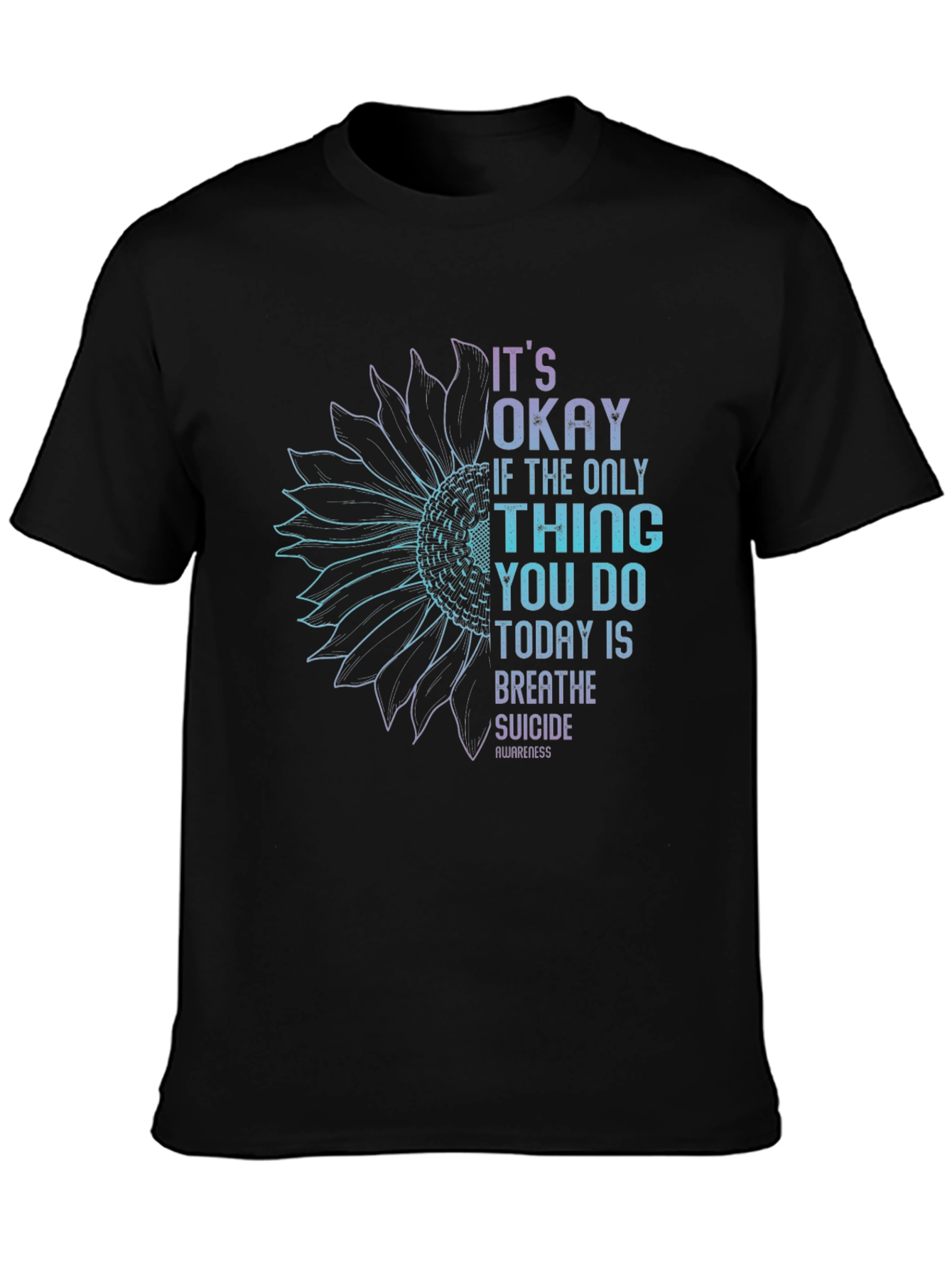 Suicide Awareness Sunflower Graphic T-Shirt