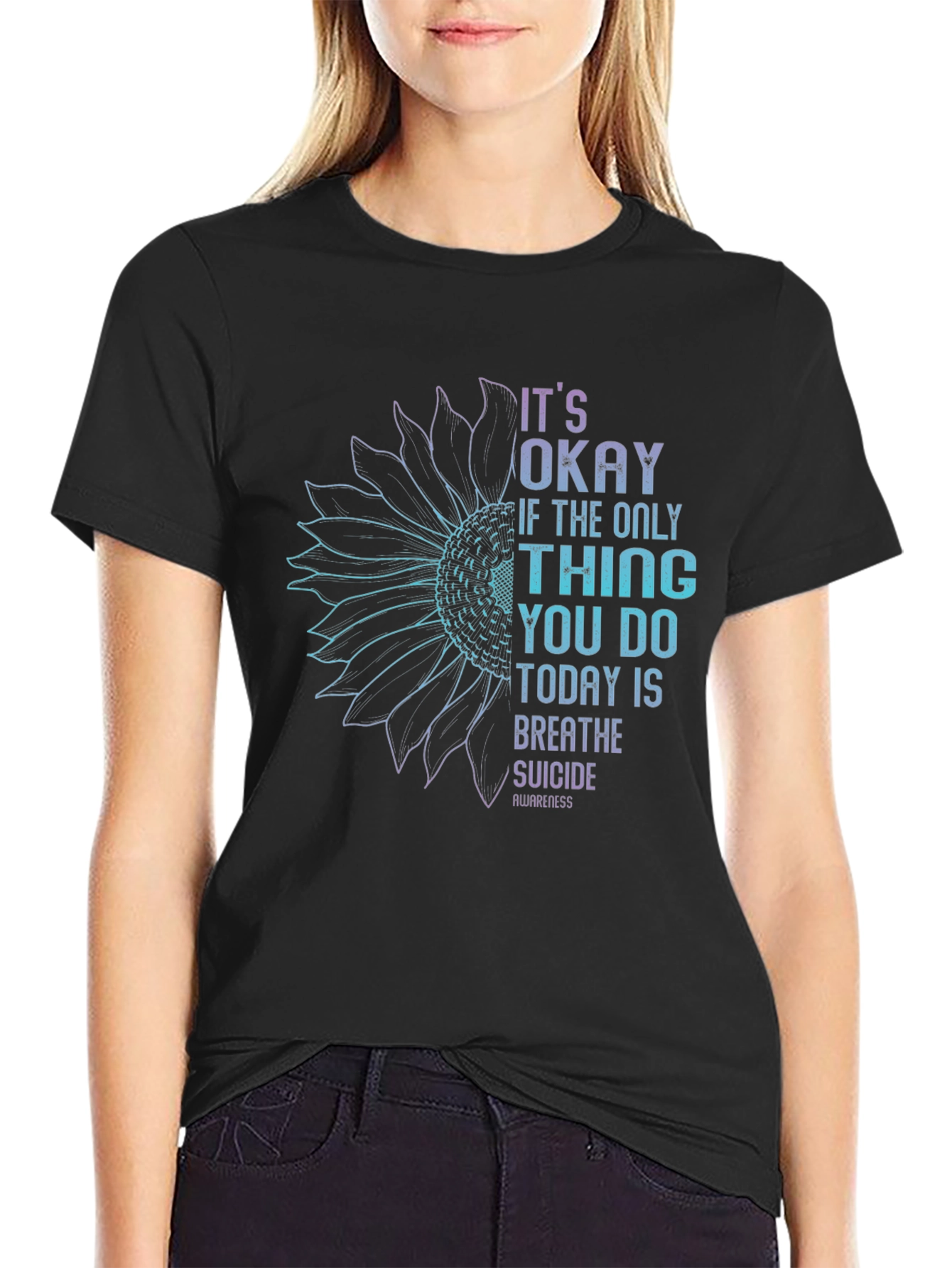 Suicide Awareness Sunflower Graphic T-Shirt
