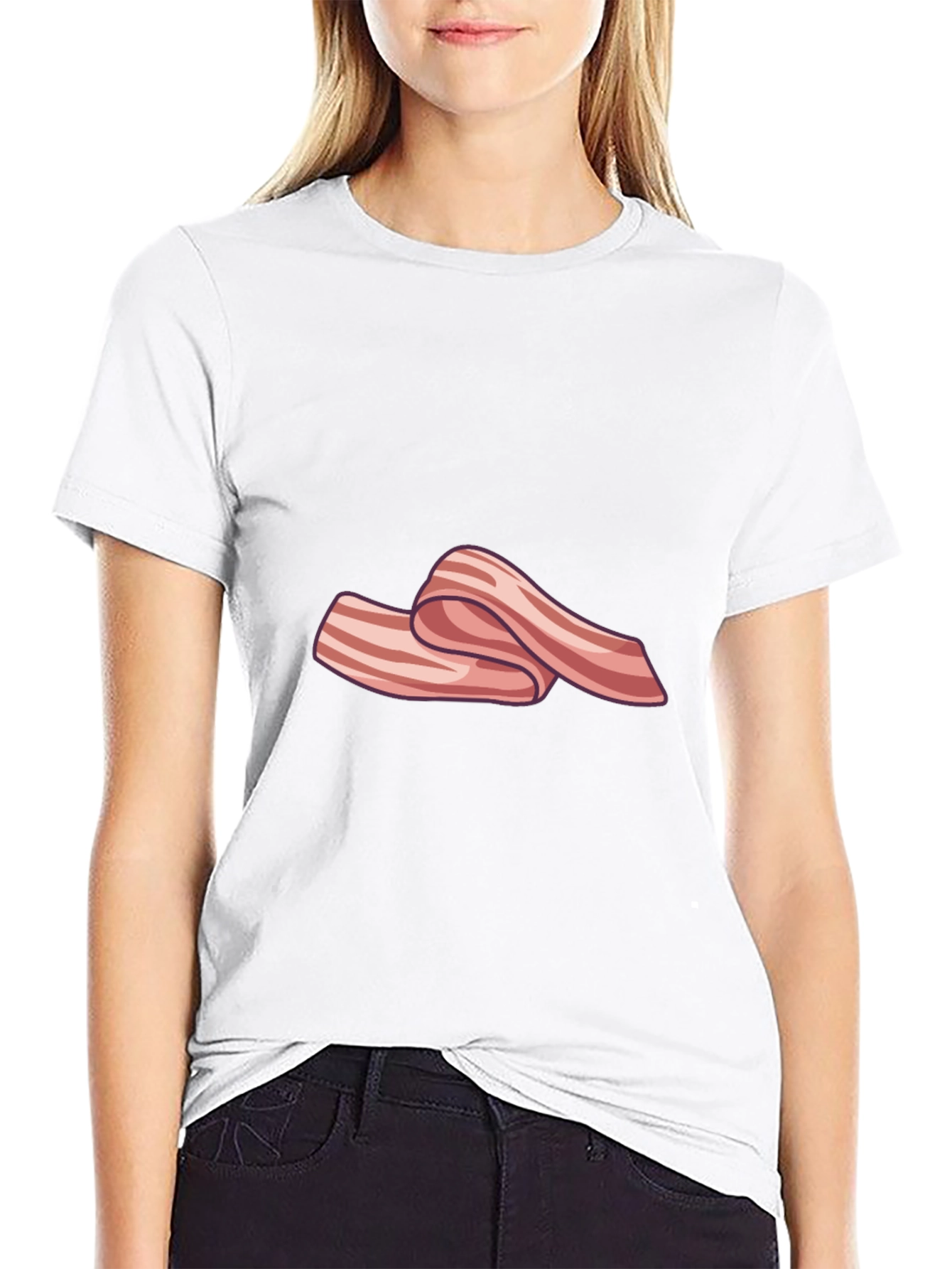 Bacon Strip Graphic T-Shirt - Black