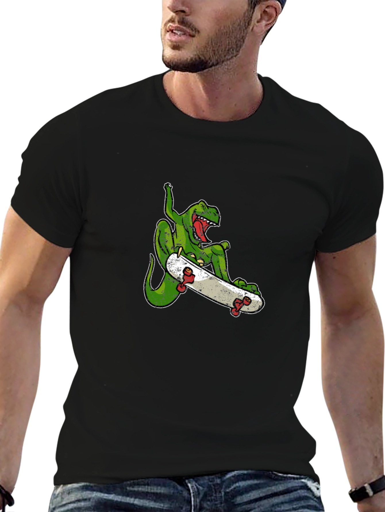 Dinosaur Skateboard T-Shirt - Cool Graphic Tee