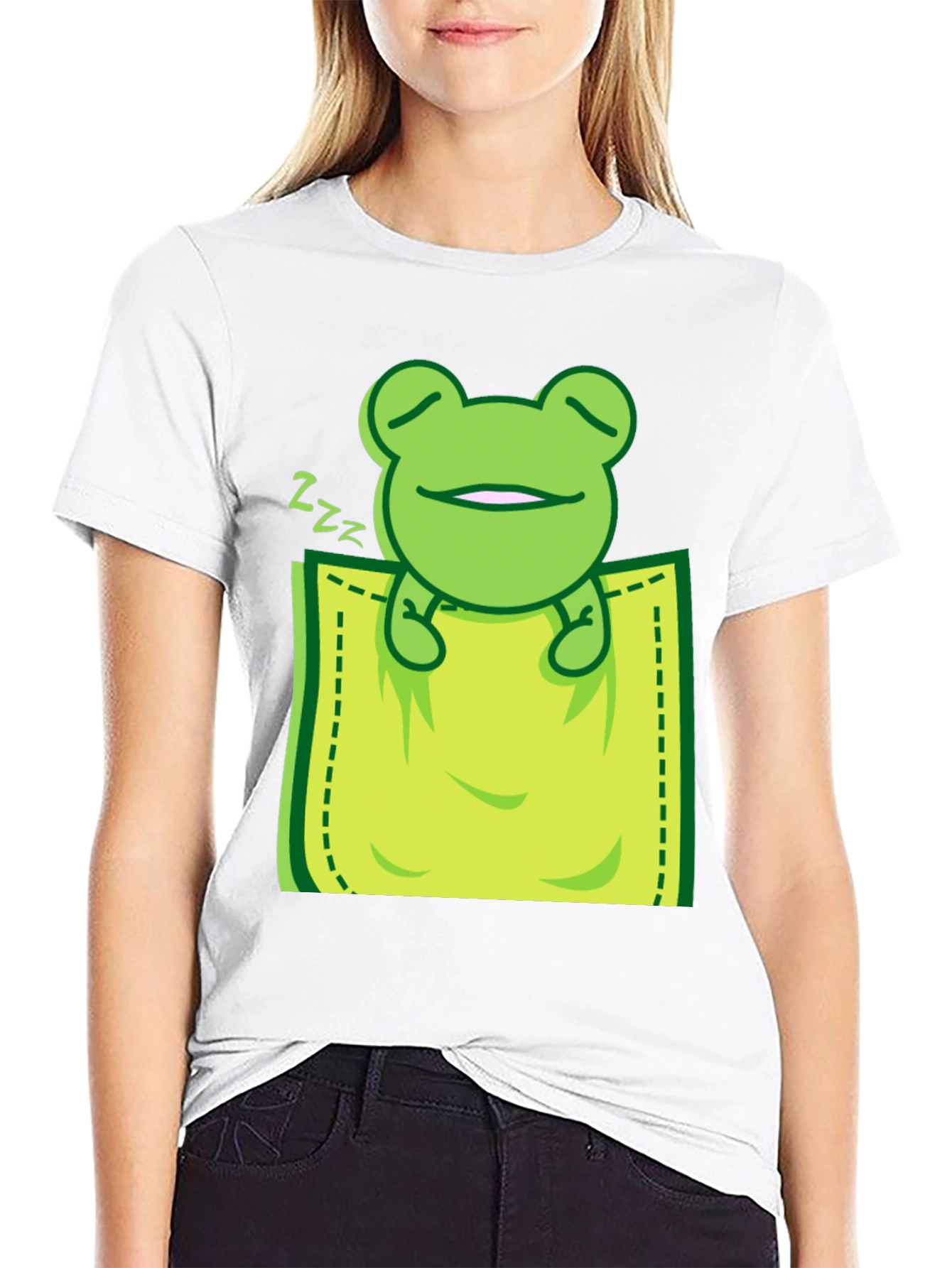 Sleeping Frog Pocket T-Shirt - Cute & Comfy