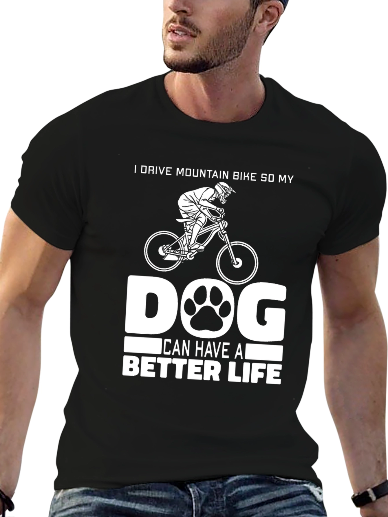 Mountain Biker Dog Lover Tee