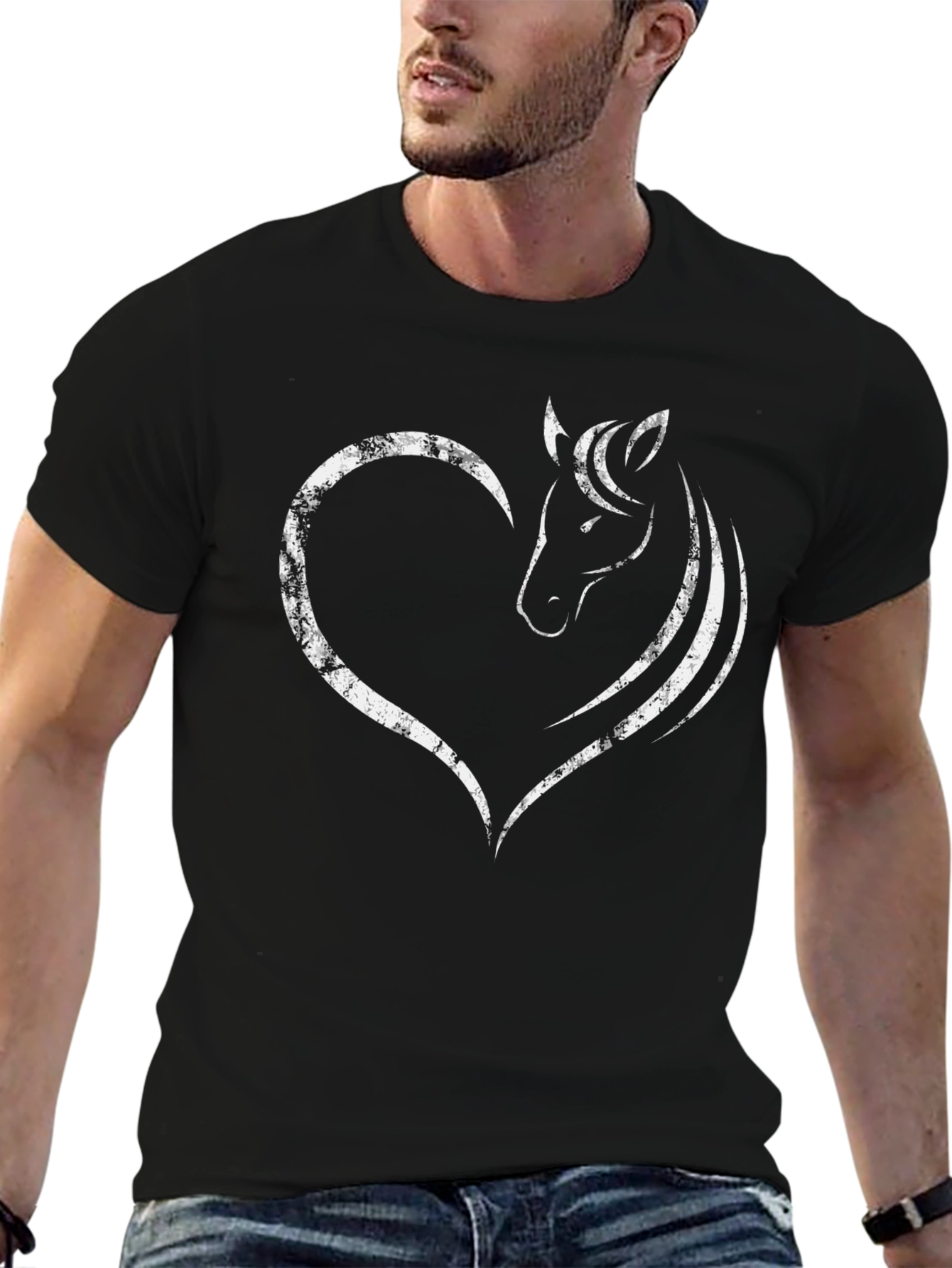 Horse Heart Graphic Tee - Black