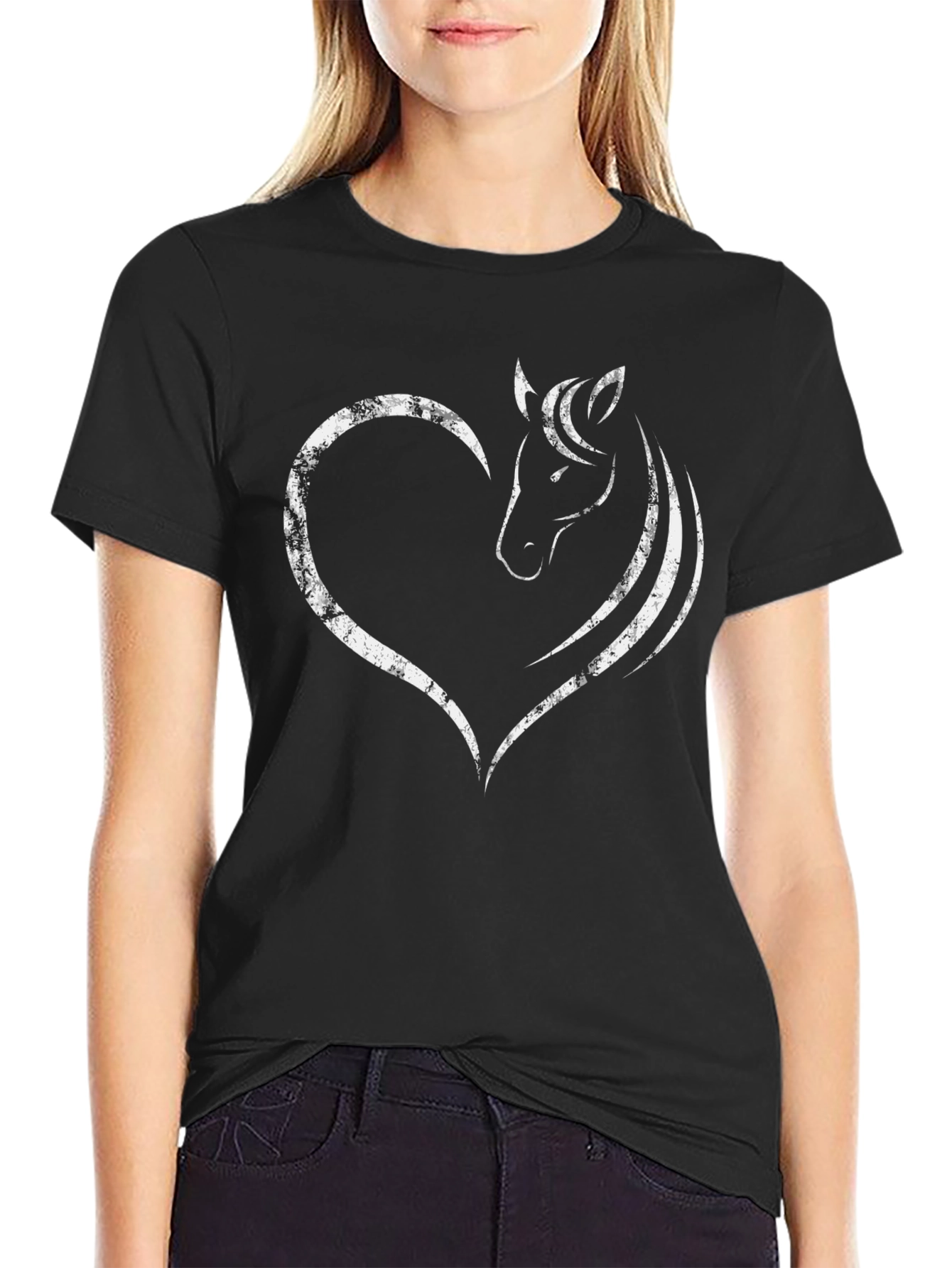 Horse Heart Graphic Tee - Black