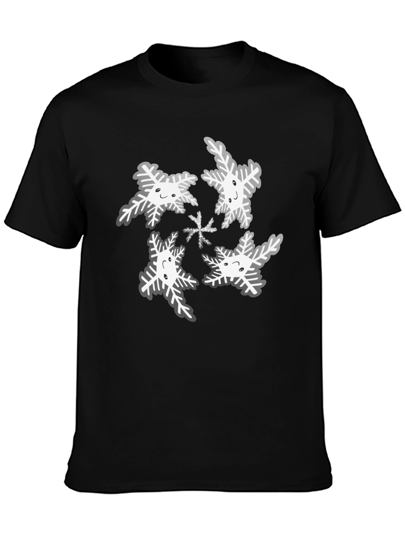 Snowflake Graphic Tee - Black Cotton Blend
