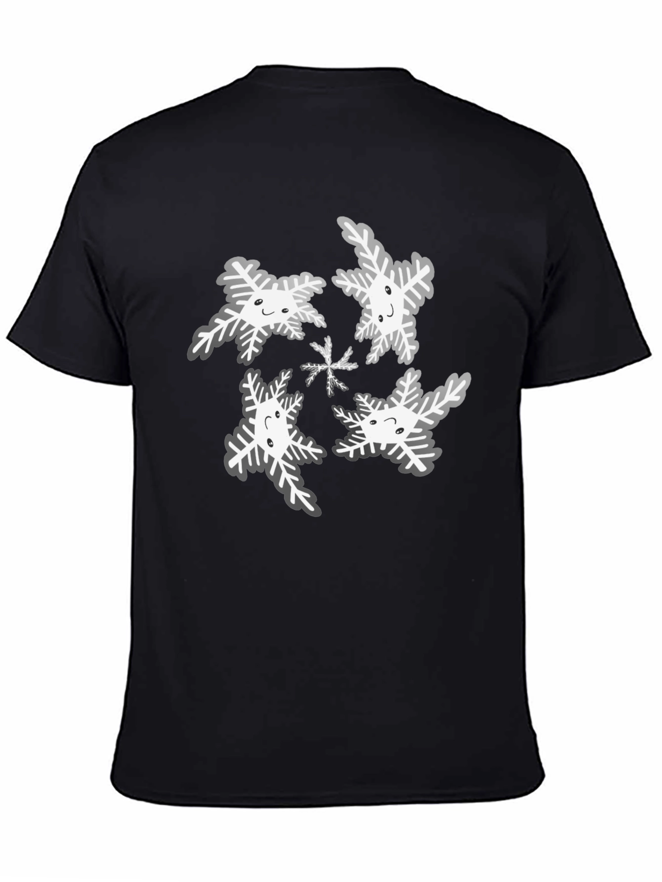 Snowflake Graphic Tee - Black Cotton Blend