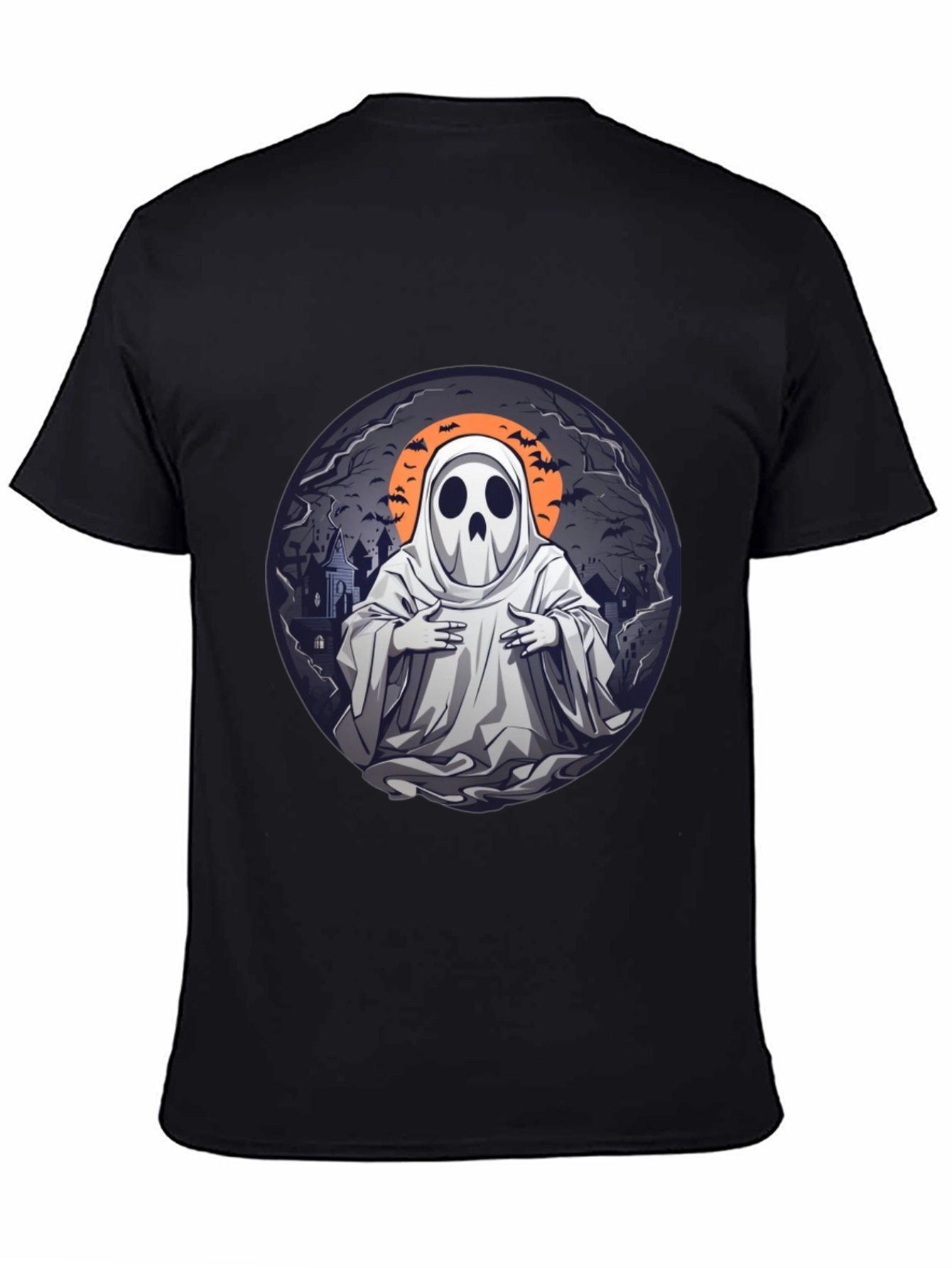 Spooky Ghost Graphic Tee - Halloween Apparel