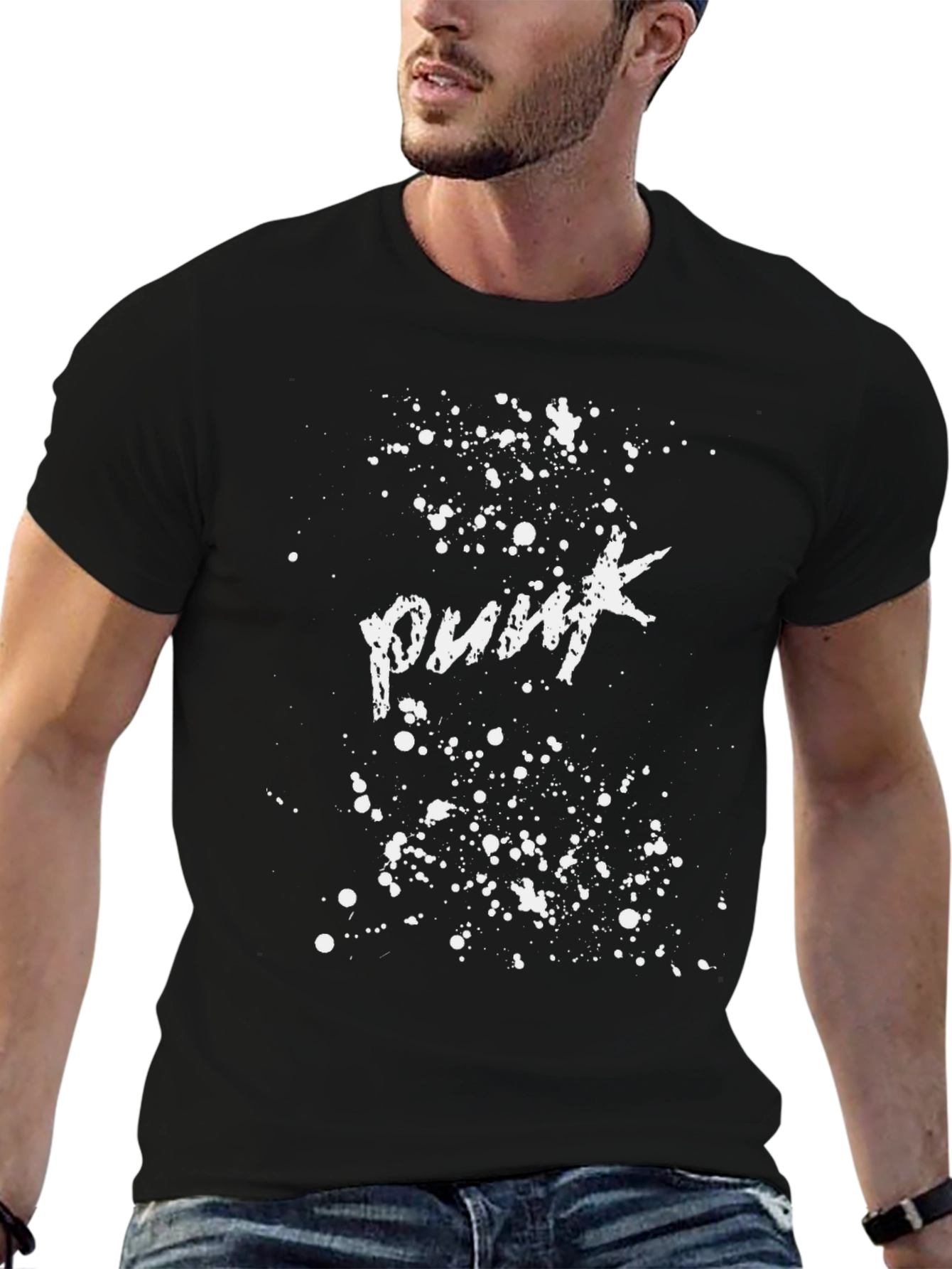 Punk Splatter T-Shirt - Black Cotton Tee