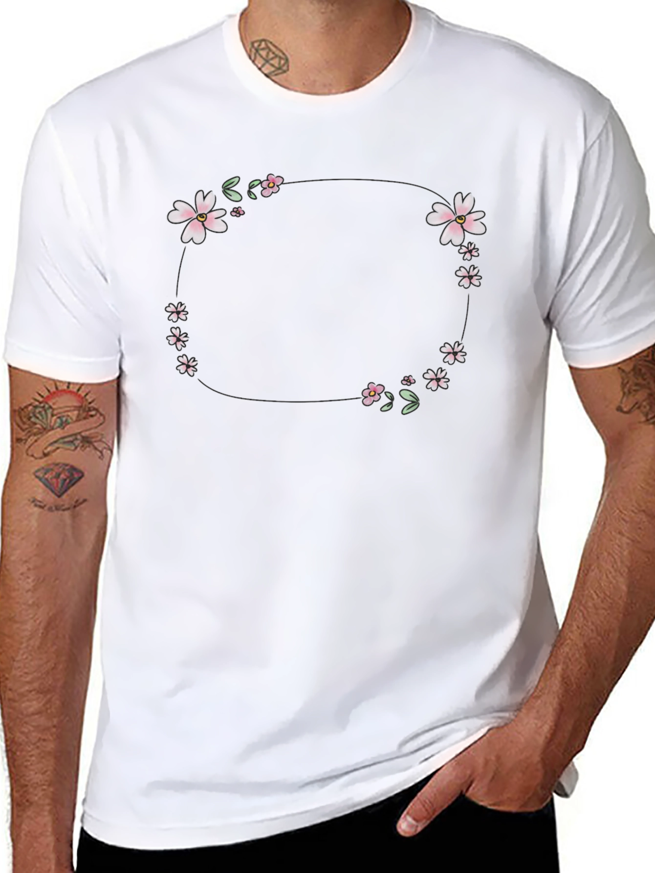 Floral Wreath Graphic T-Shirt