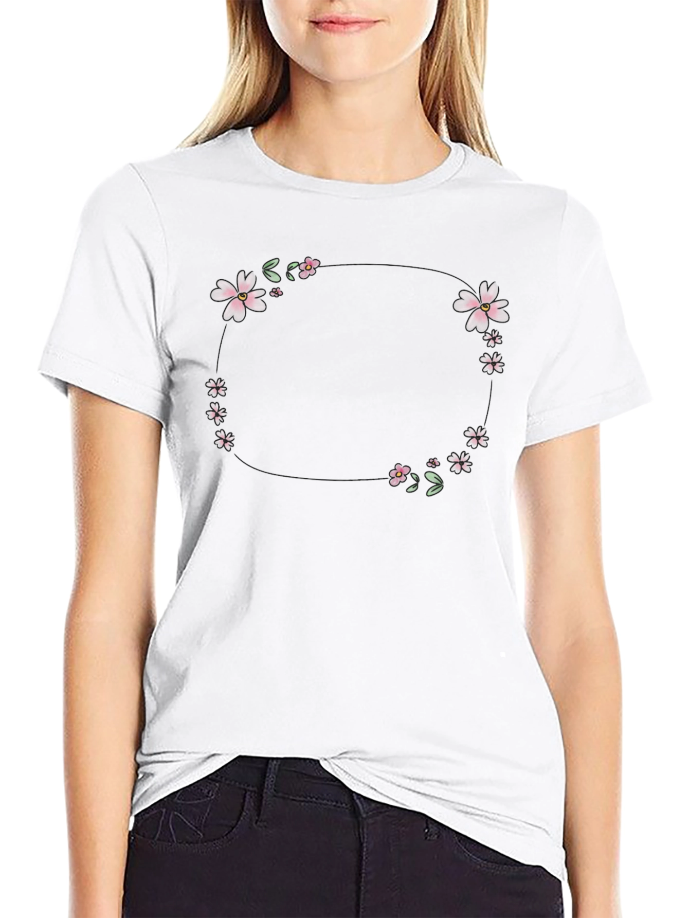 Floral Wreath Graphic T-Shirt