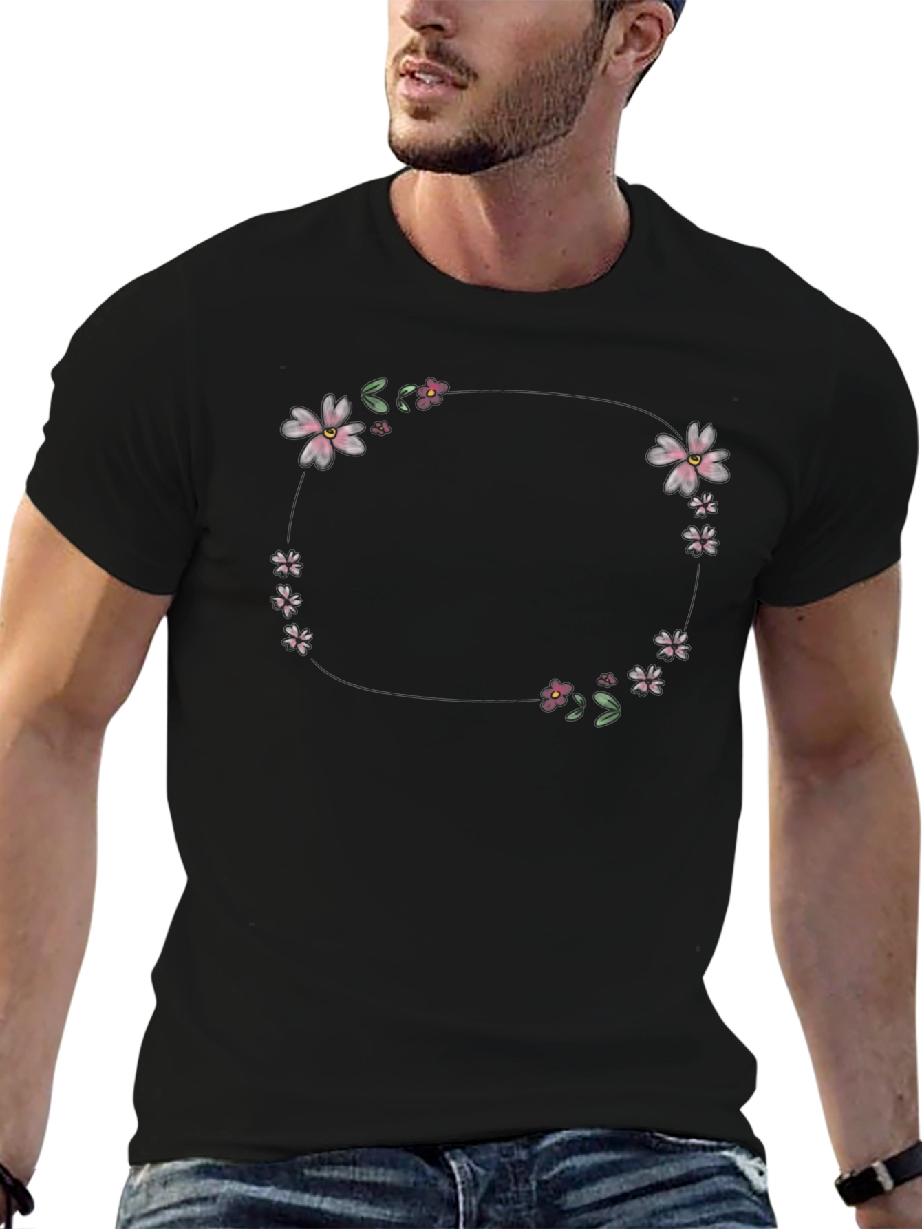 Floral Wreath Graphic T-Shirt