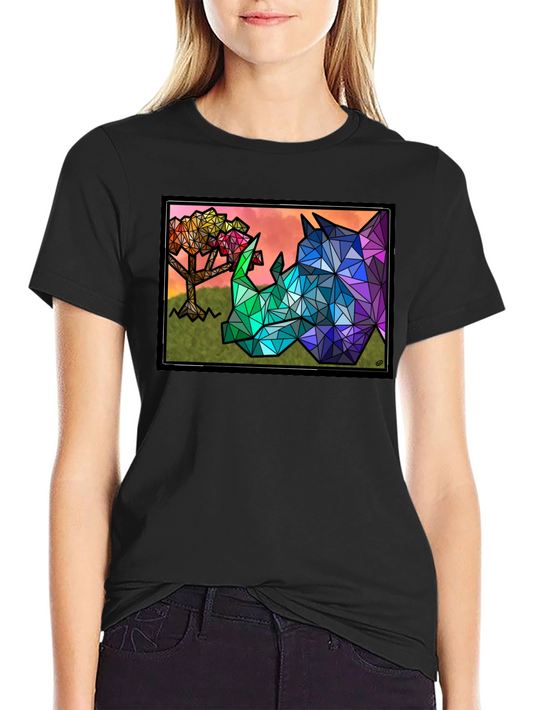 Geometric Rhino Graphic Tee - Unique Mens T-Shirt
