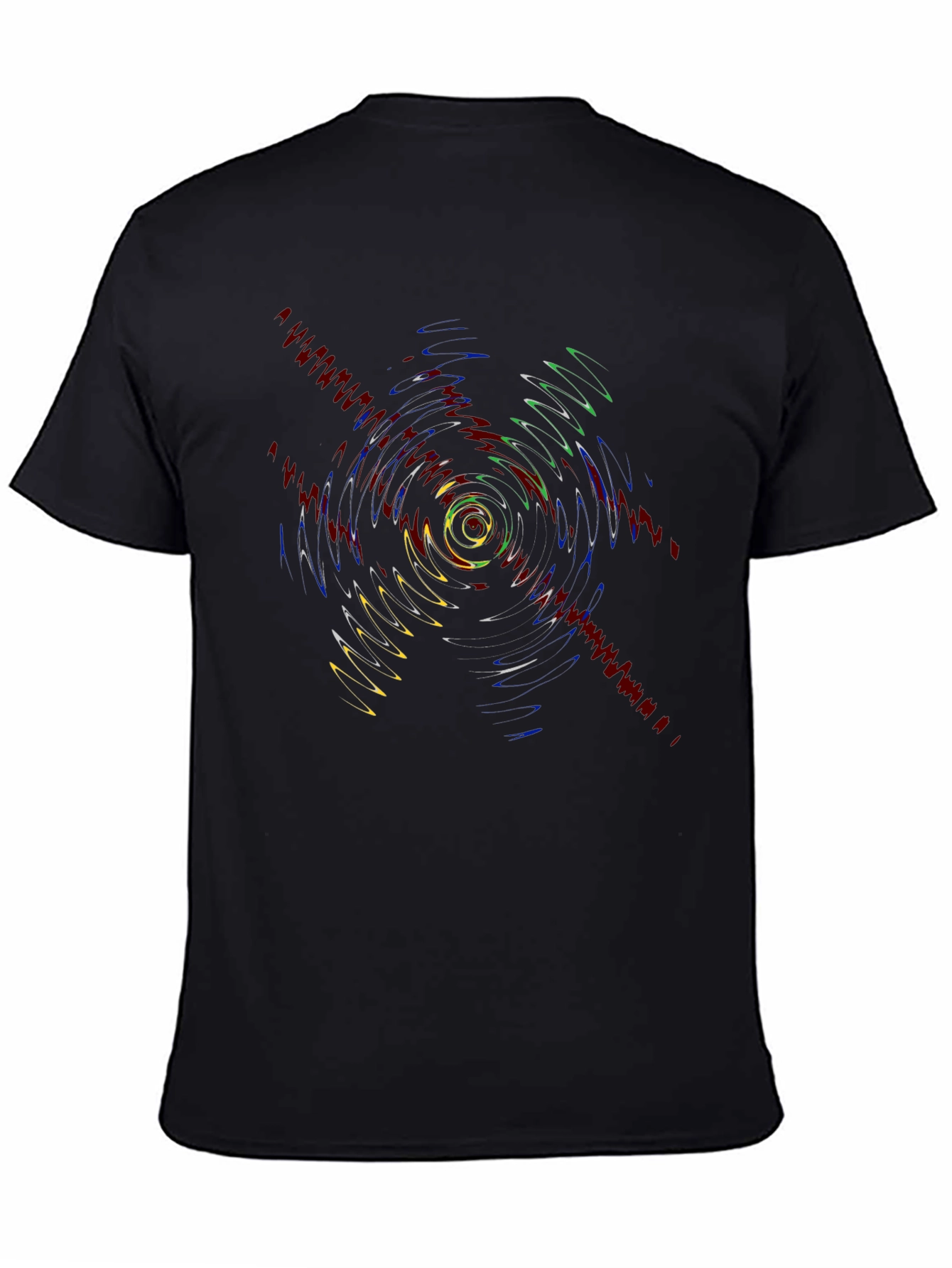 Vibrant Ripple Effect Graphic Tee - Black