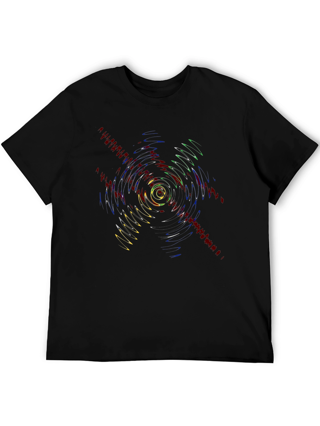 Vibrant Ripple Effect Graphic Tee - Black