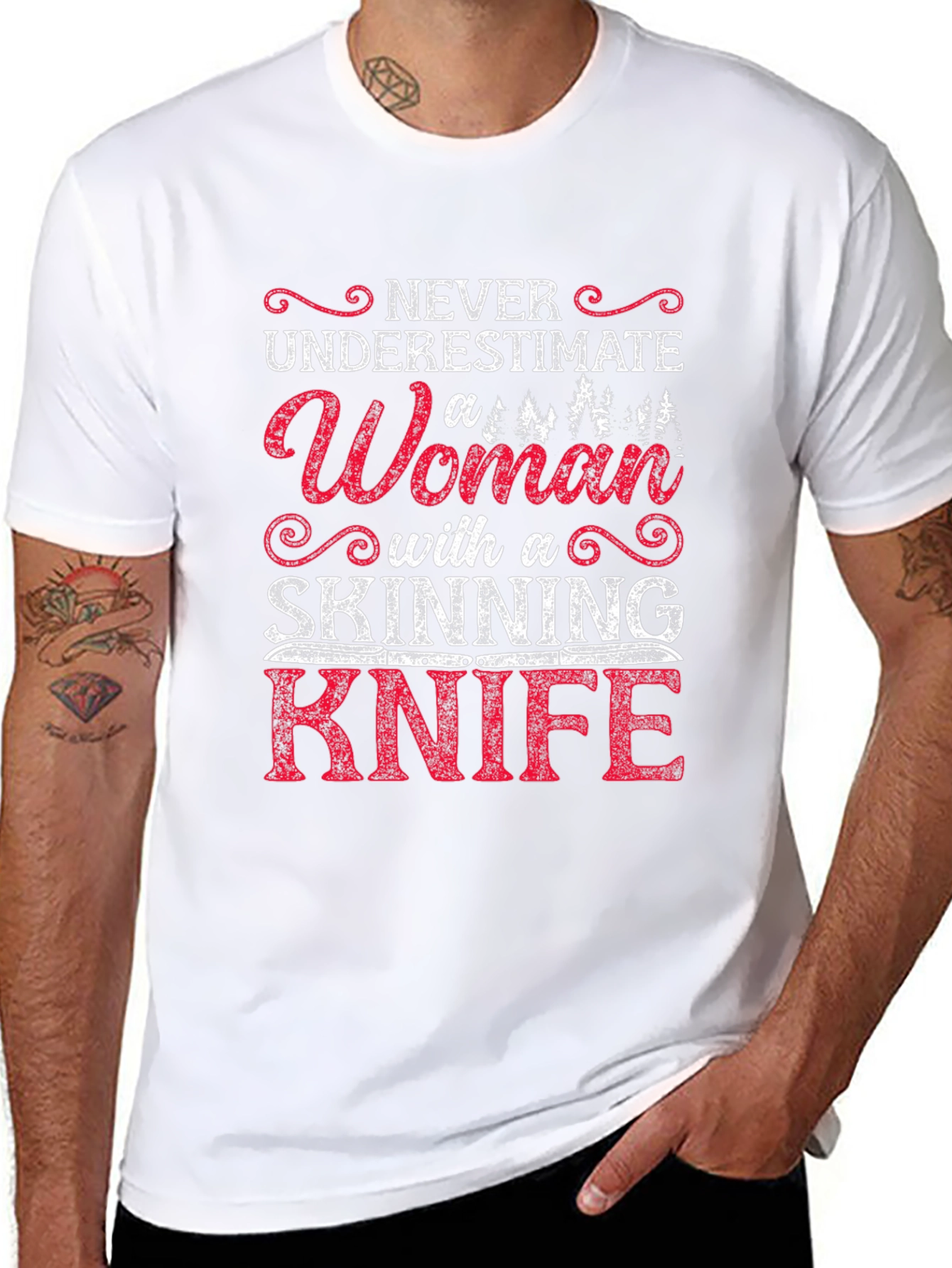 Woman with Skinning Knife T-Shirt