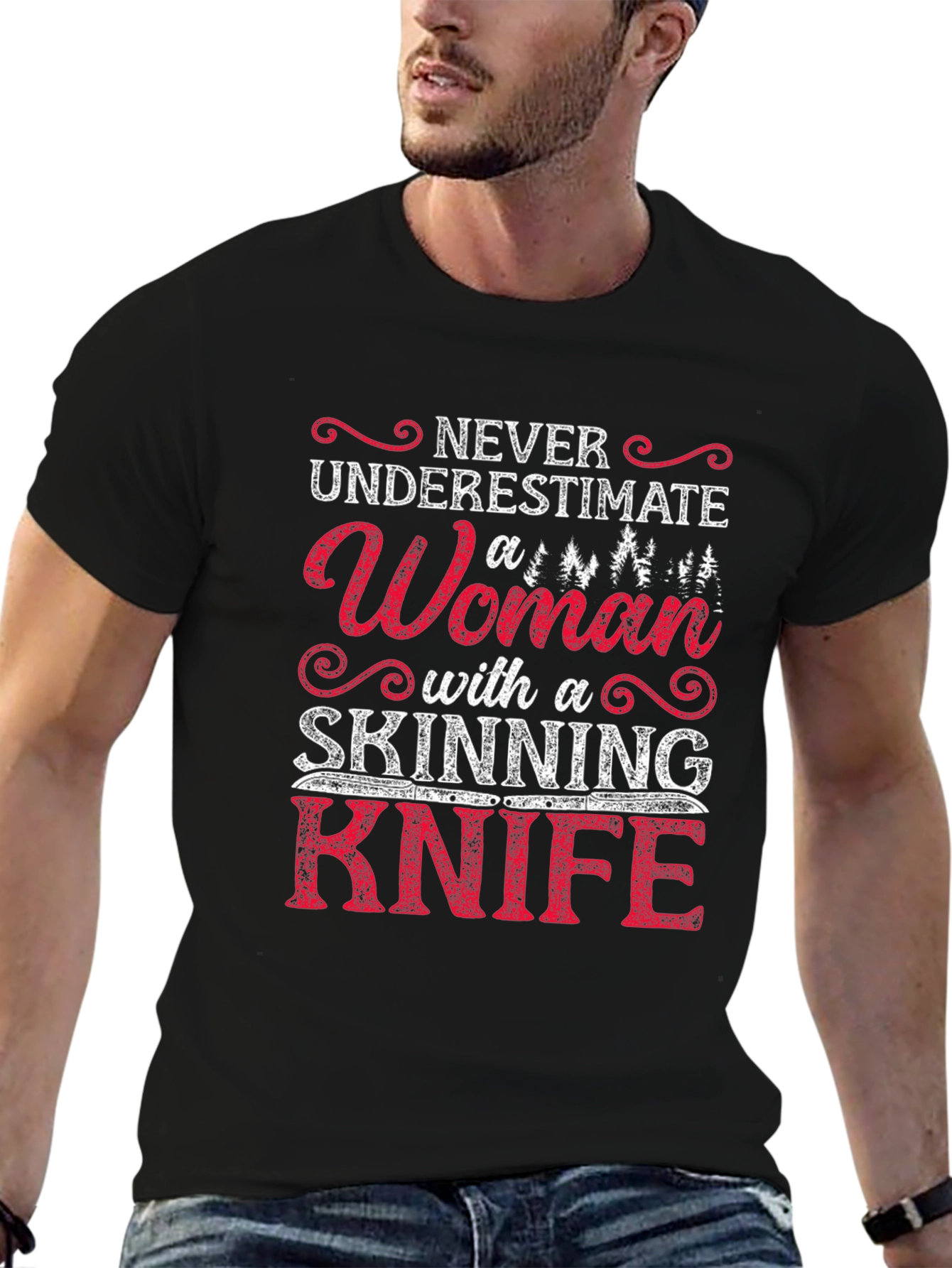 Woman with Skinning Knife T-Shirt