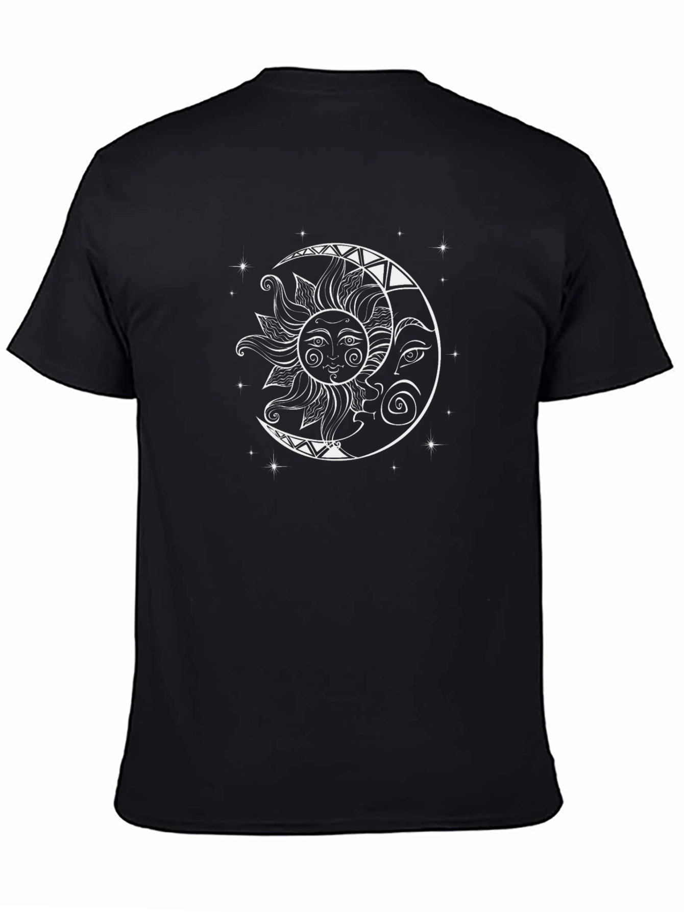 Sun and Moon Graphic T-Shirt - Black