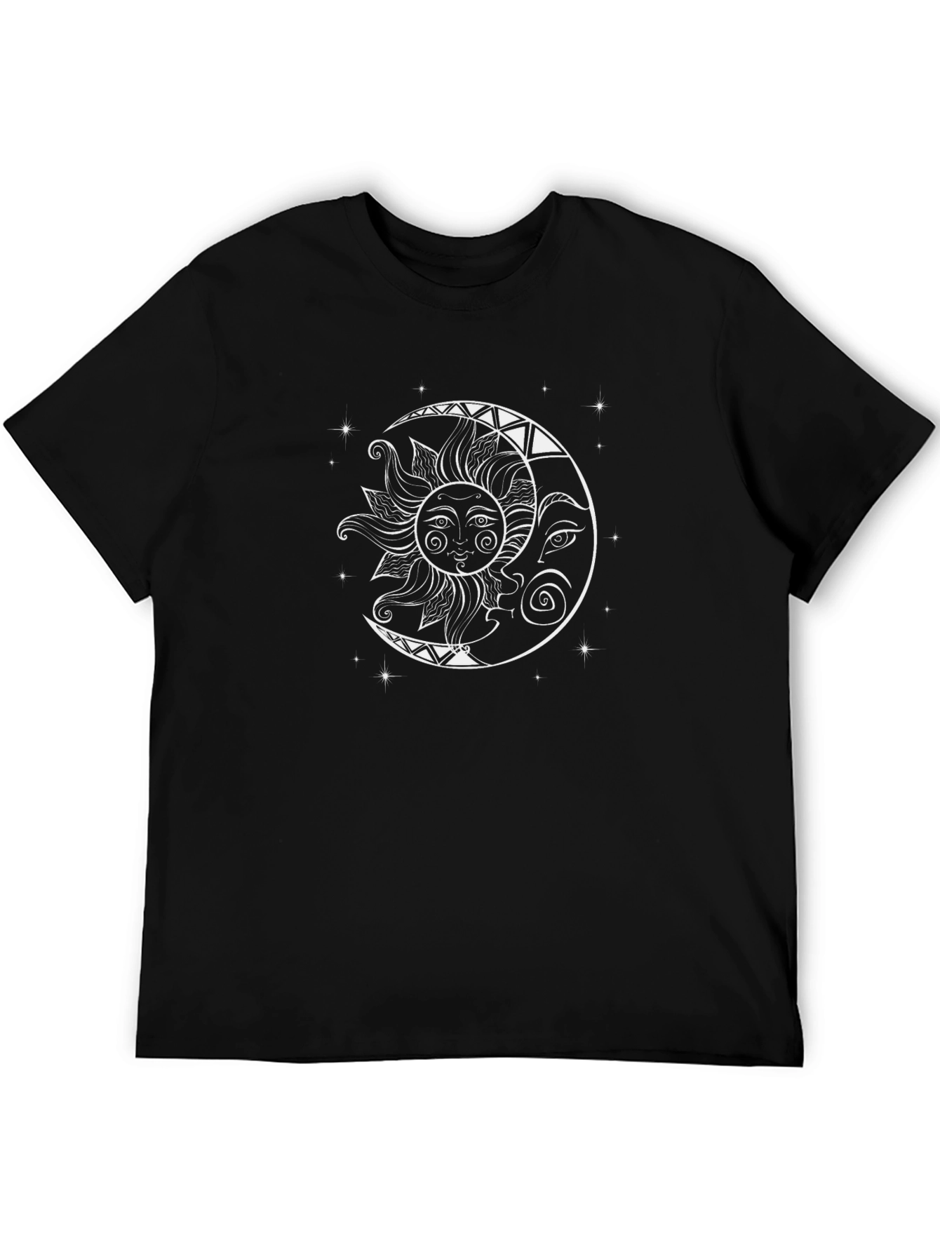 Sun and Moon Graphic T-Shirt - Black