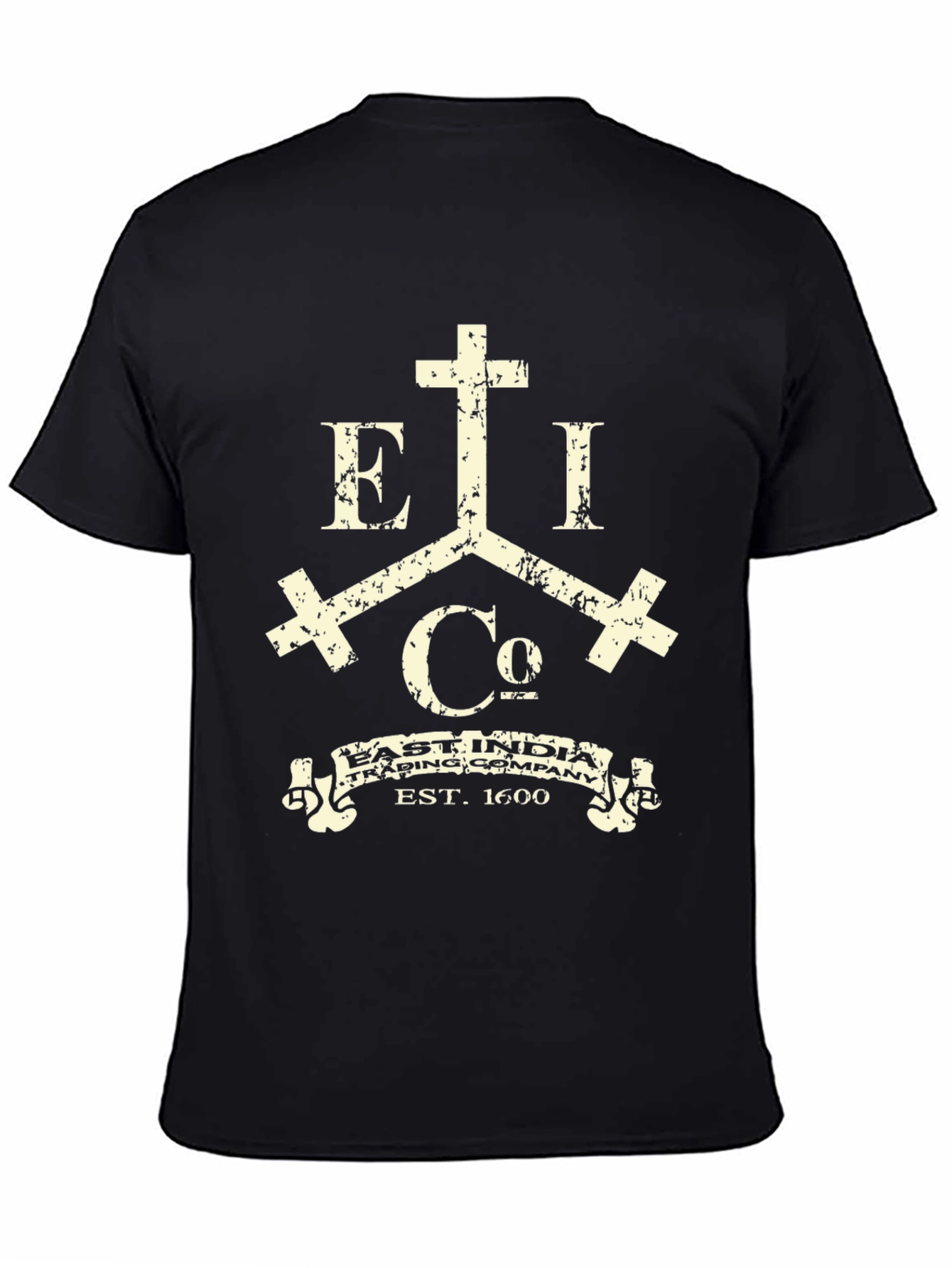 East India Trading Company Black Graphic T-Shirt