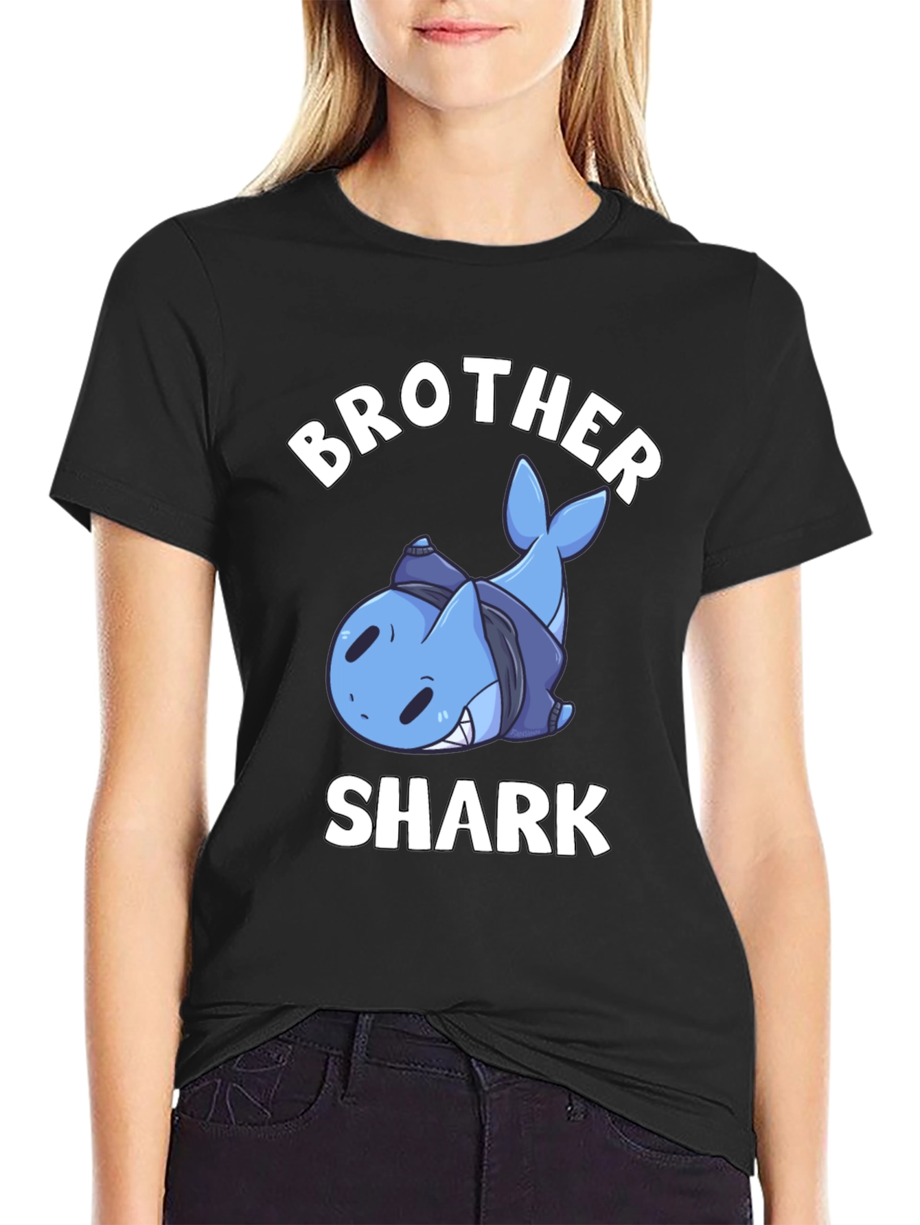 Brother Shark T-Shirt - Funny Cartoon Shark Tee