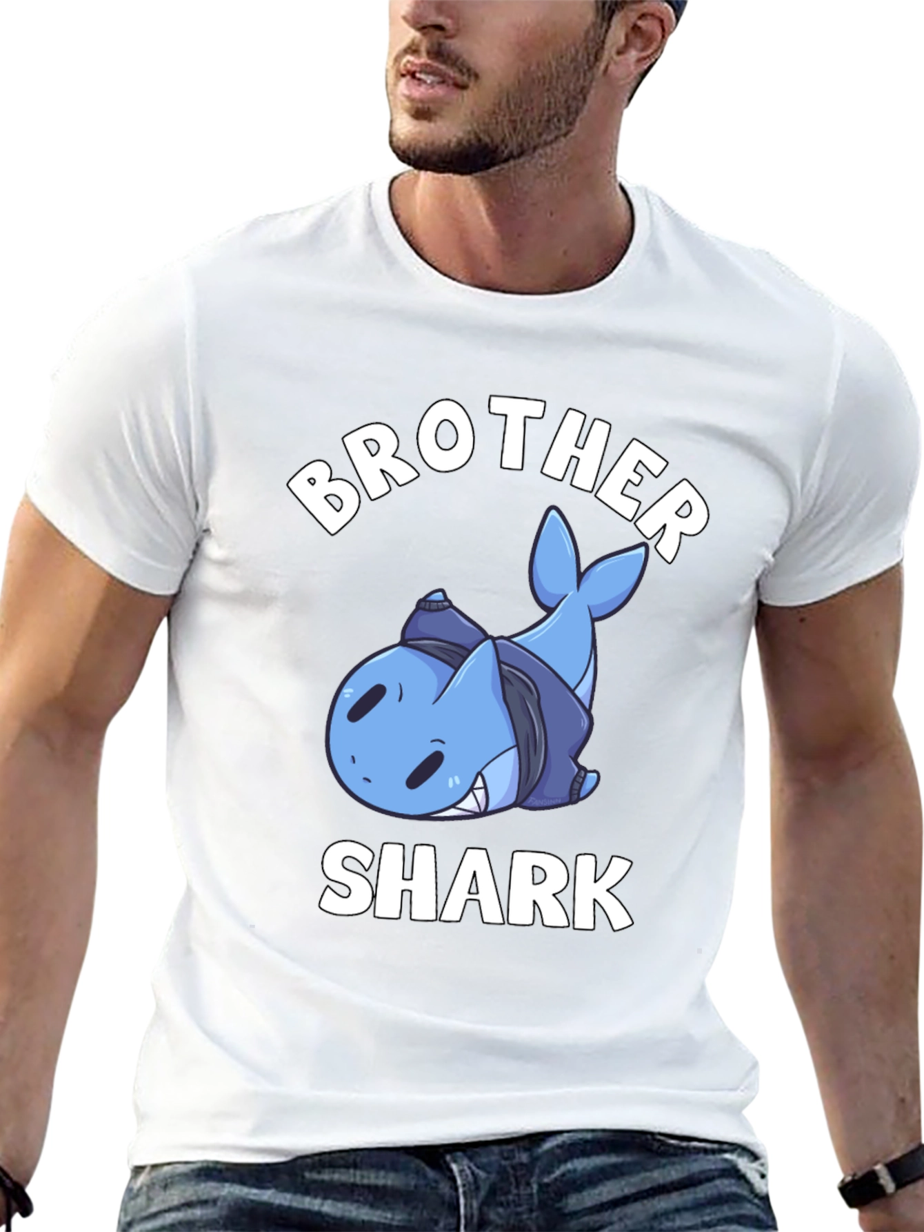 Brother Shark T-Shirt - Funny Cartoon Shark Tee