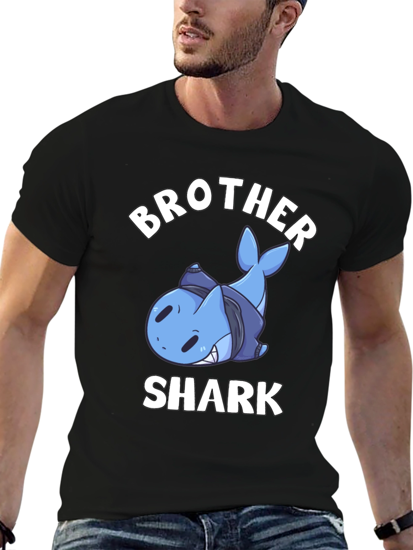 Brother Shark T-Shirt - Funny Cartoon Shark Tee