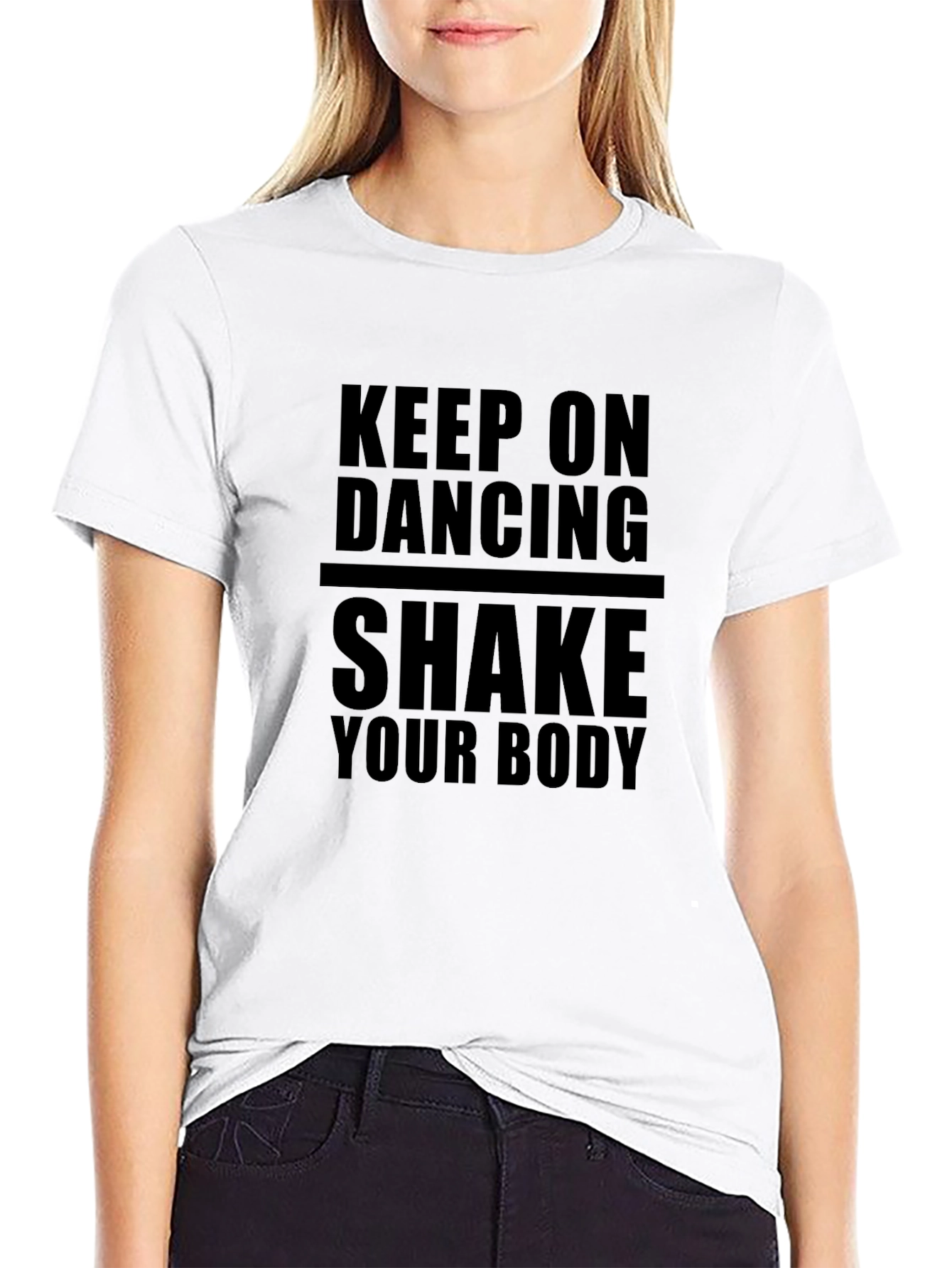 Keep On Dancing Black Graphic Tee Shirt