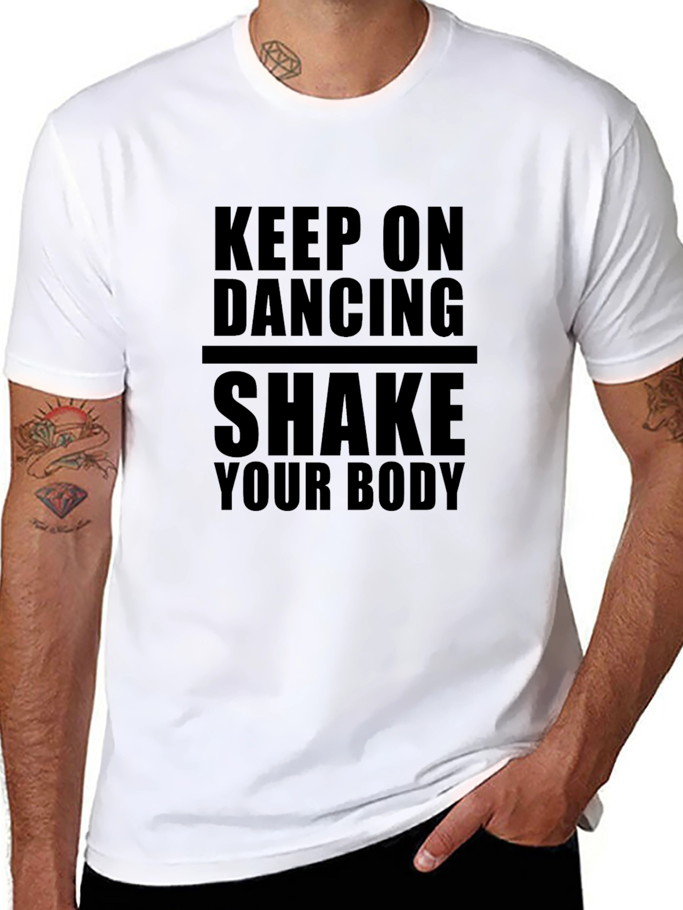 Keep On Dancing Black Graphic Tee Shirt