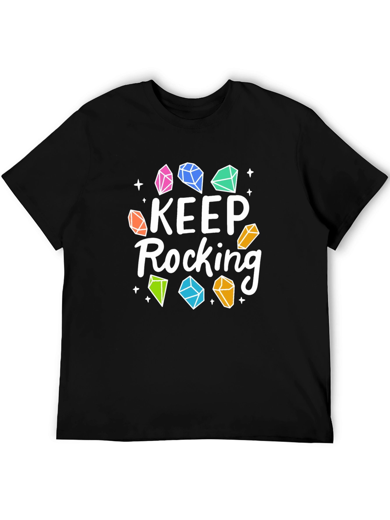 Keep Rocking T-Shirt - Stylish Gemstone Design