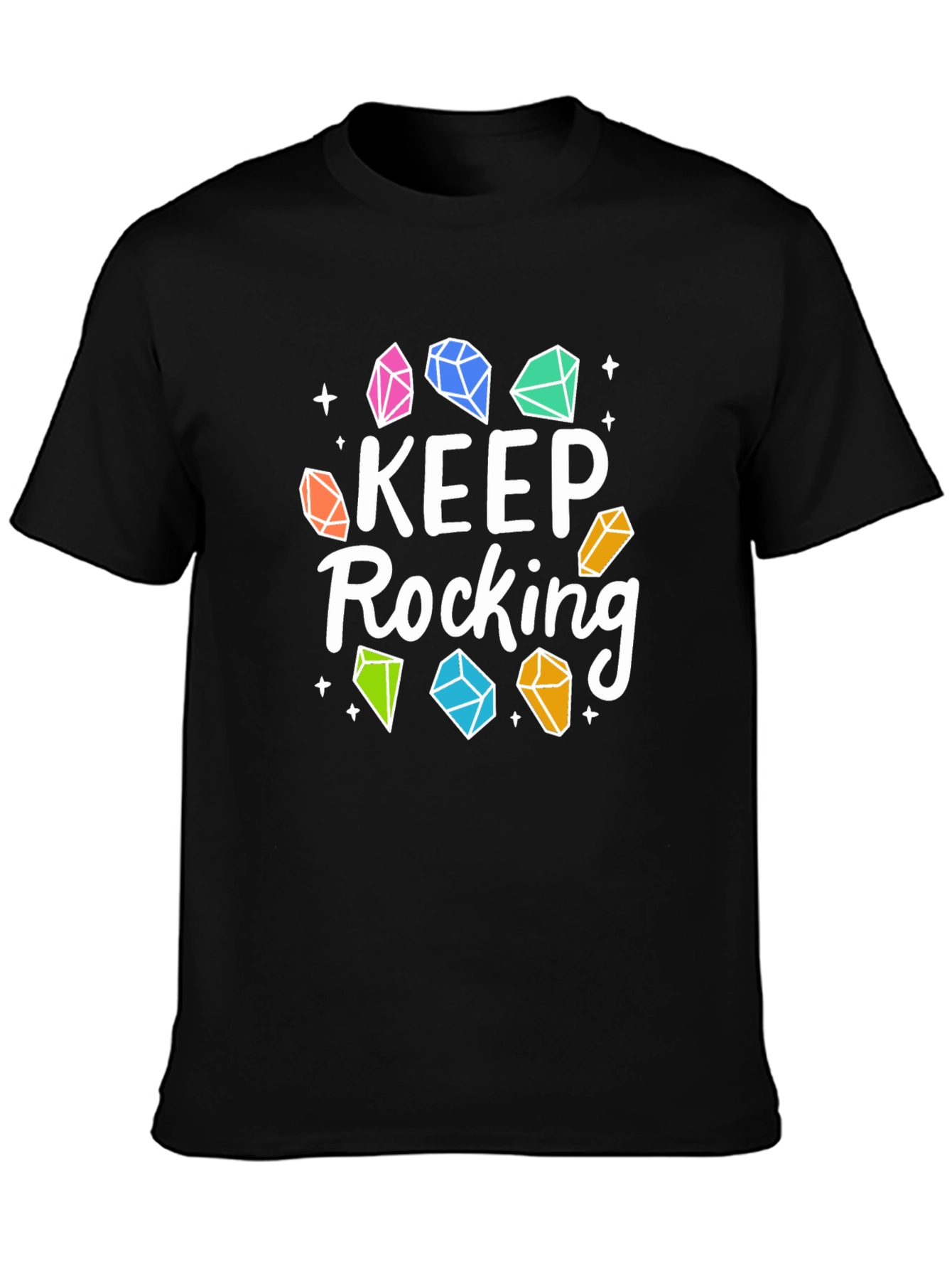 Keep Rocking T-Shirt - Stylish Gemstone Design